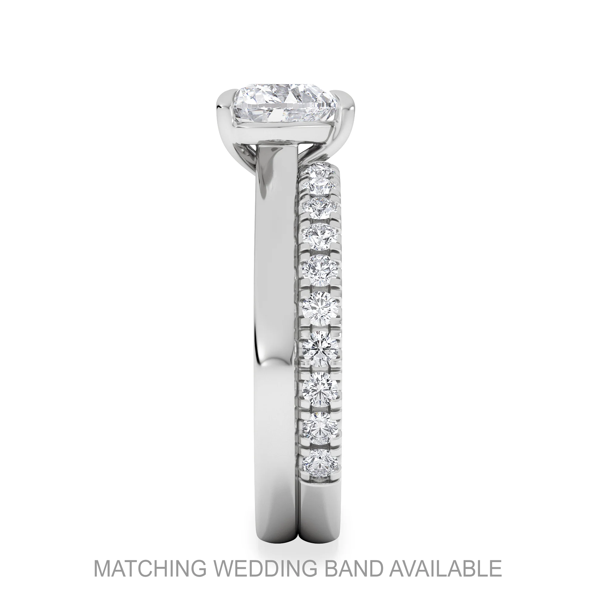 Amora Heart 1.00ct Lab Diamond Engagement Ring F/VS Set in Platinum - Image 5