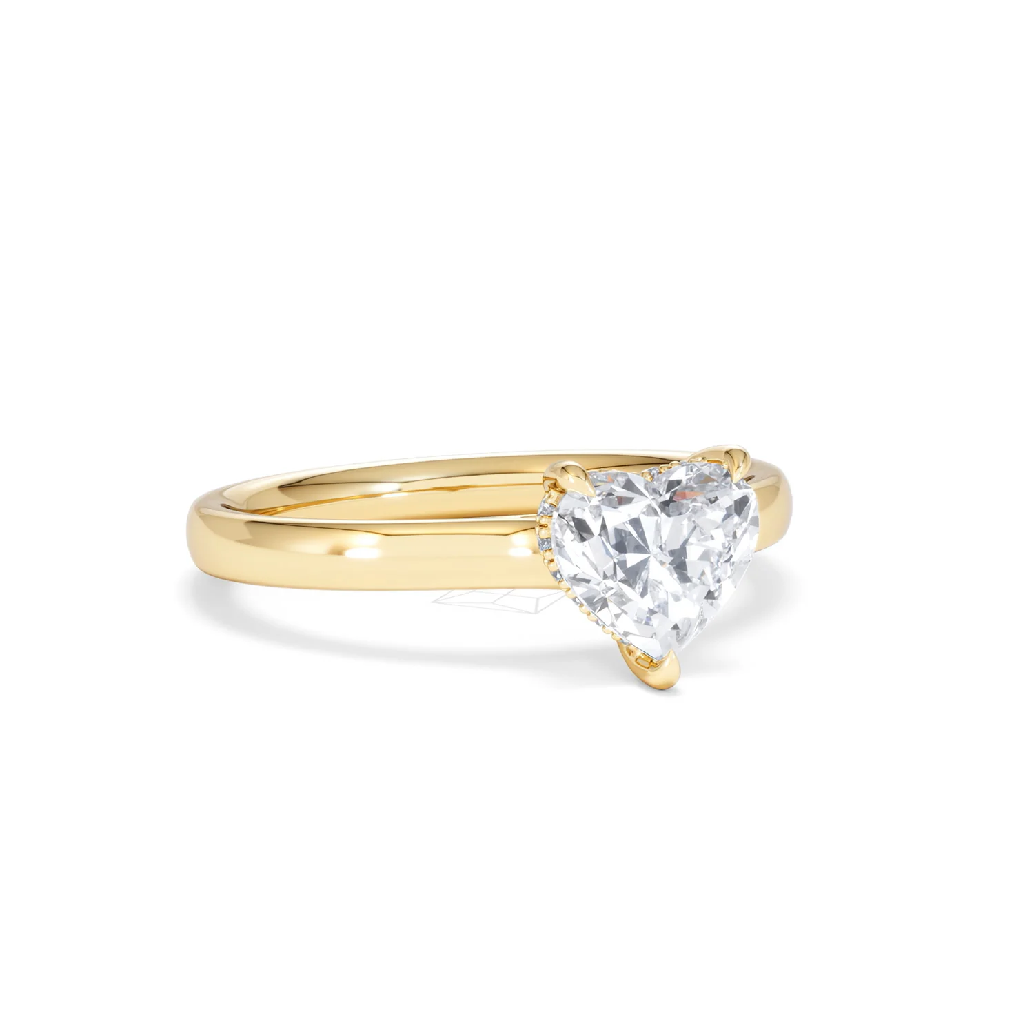 Amora Heart 1.07ct Hidden Halo Lab Diamond Engagement Ring F/VS Set in 18K Gold - Image 13