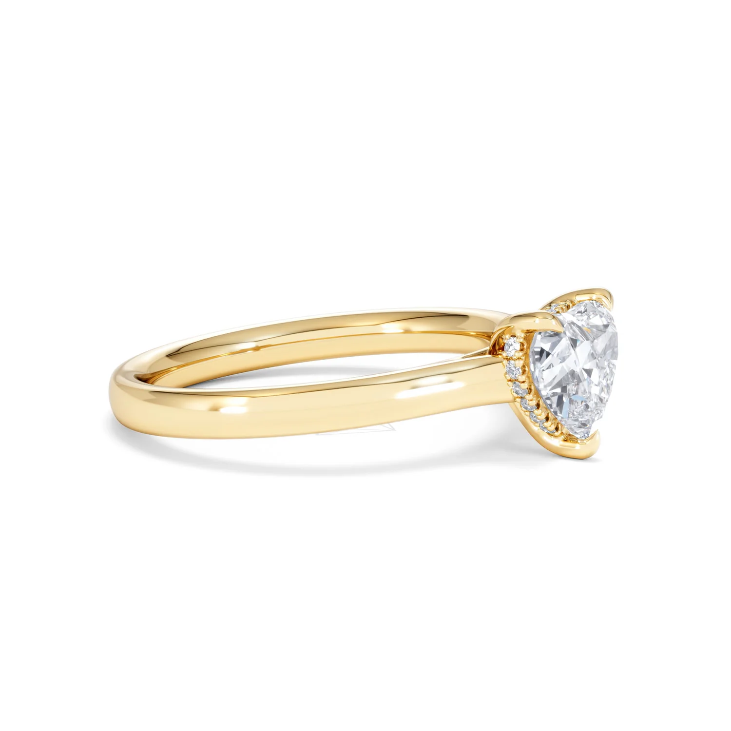 Amora Heart 1.07ct Hidden Halo Lab Diamond Engagement Ring F/VS Set in 18K Gold - Image 21