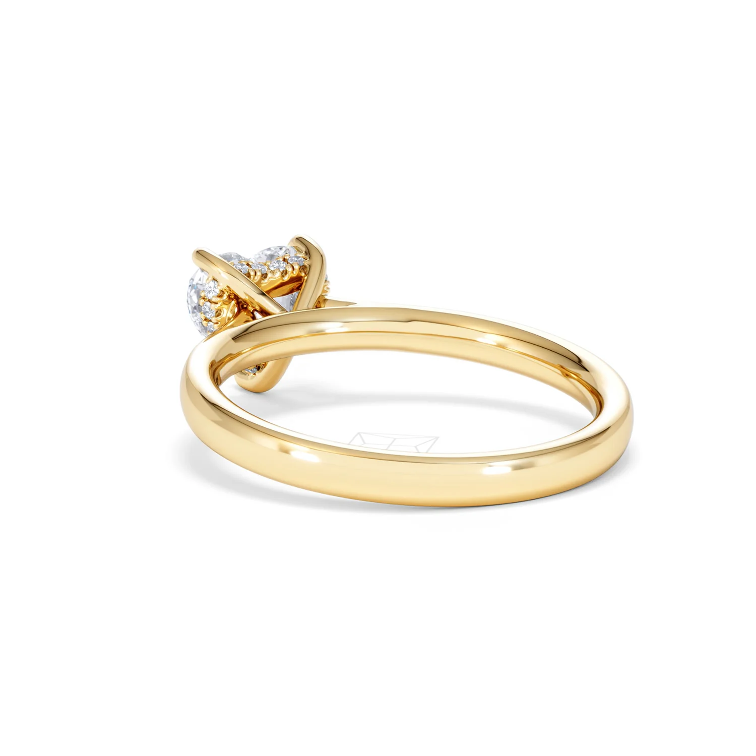 Amora Heart 1.07ct Hidden Halo Lab Diamond Engagement Ring F/VS Set in 18K Gold - Image 55