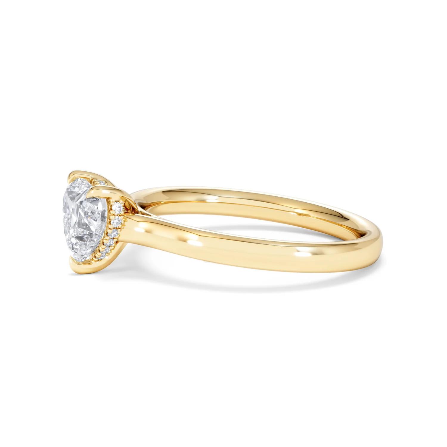 Amora Heart 1.07ct Hidden Halo Lab Diamond Engagement Ring F/VS Set in 18K Gold - Image 72