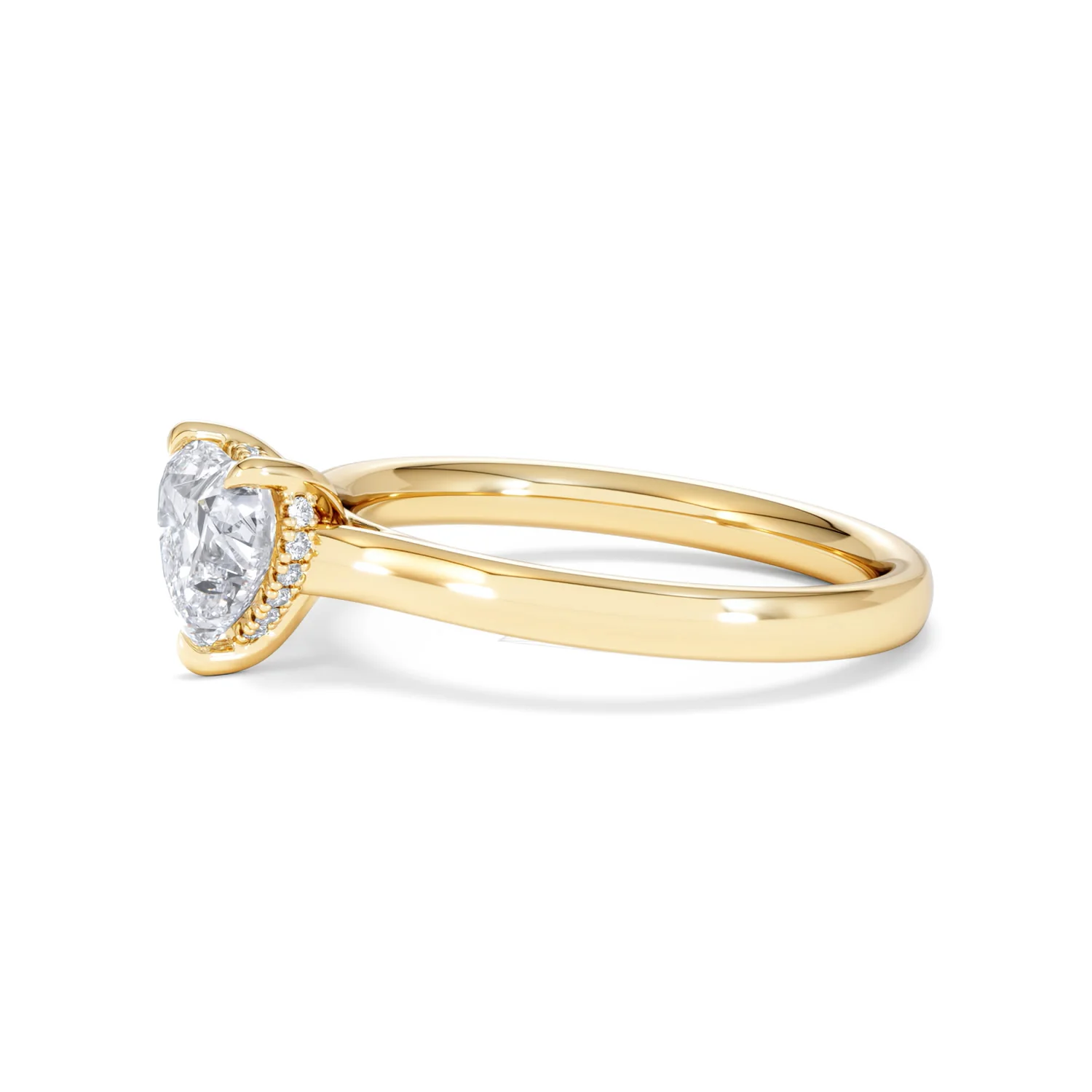 Amora Heart 1.07ct Hidden Halo Lab Diamond Engagement Ring F/VS Set in 18K Gold - Image 73