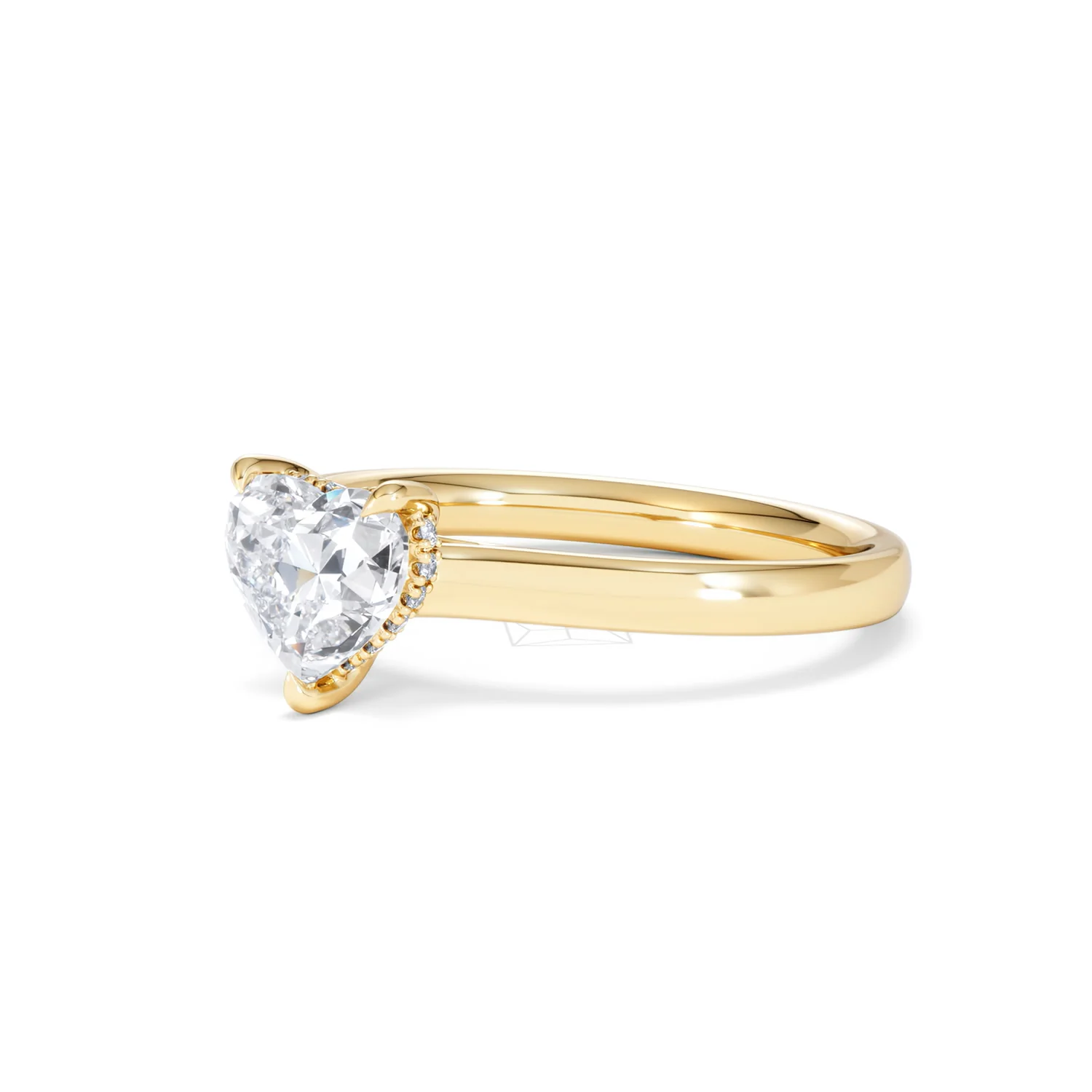 Amora Heart 1.07ct Hidden Halo Lab Diamond Engagement Ring F/VS Set in 18K Gold - Image 79