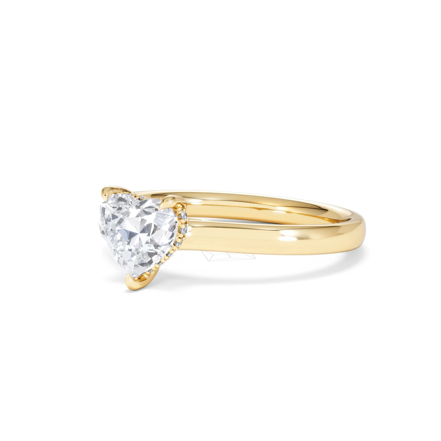 Amora Heart 1.07ct Hidden Halo Lab Diamond Engagement Ring F/VS Set in 18K Gold - Image 80