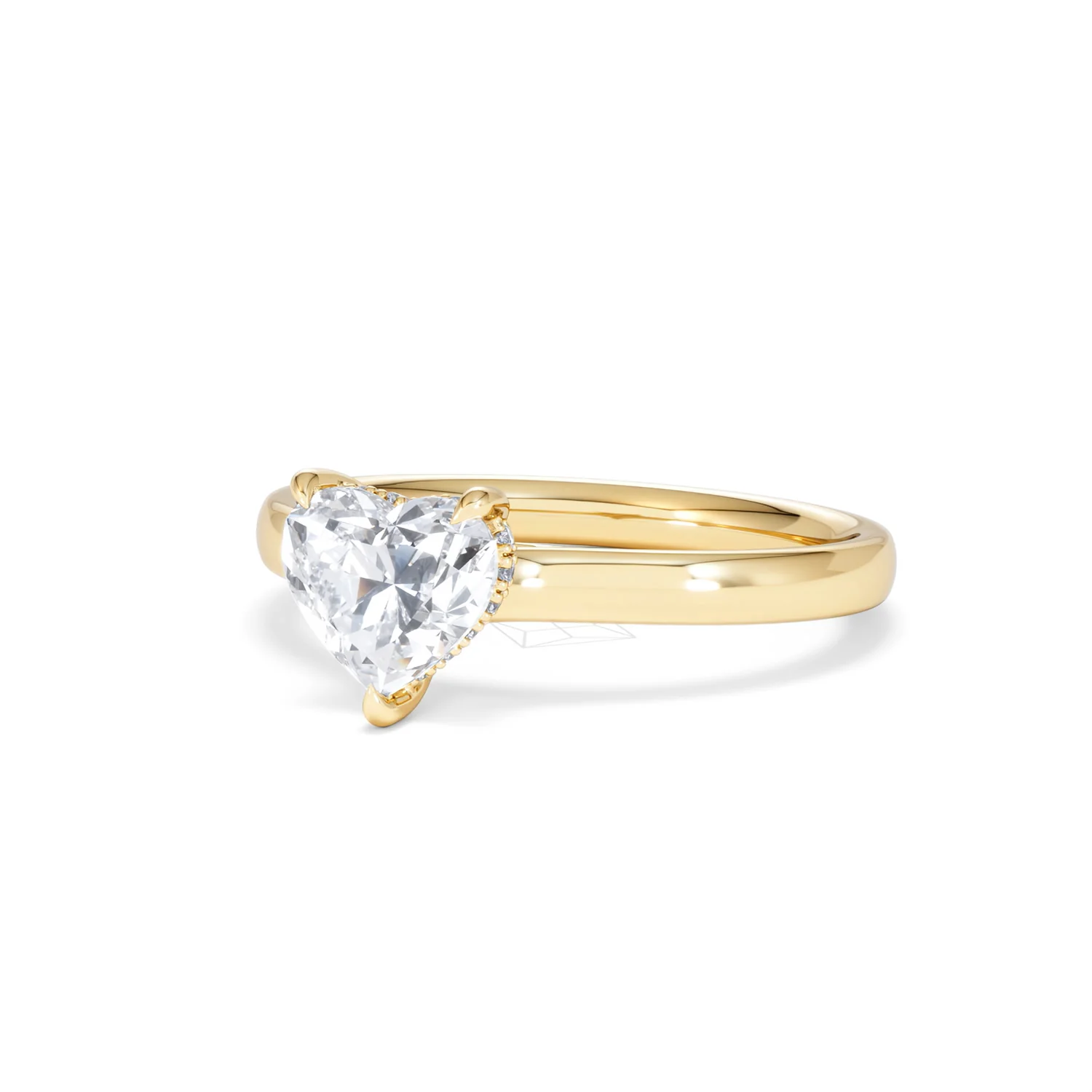 Amora Heart 1.07ct Hidden Halo Lab Diamond Engagement Ring F/VS Set in 18K Gold - Image 82