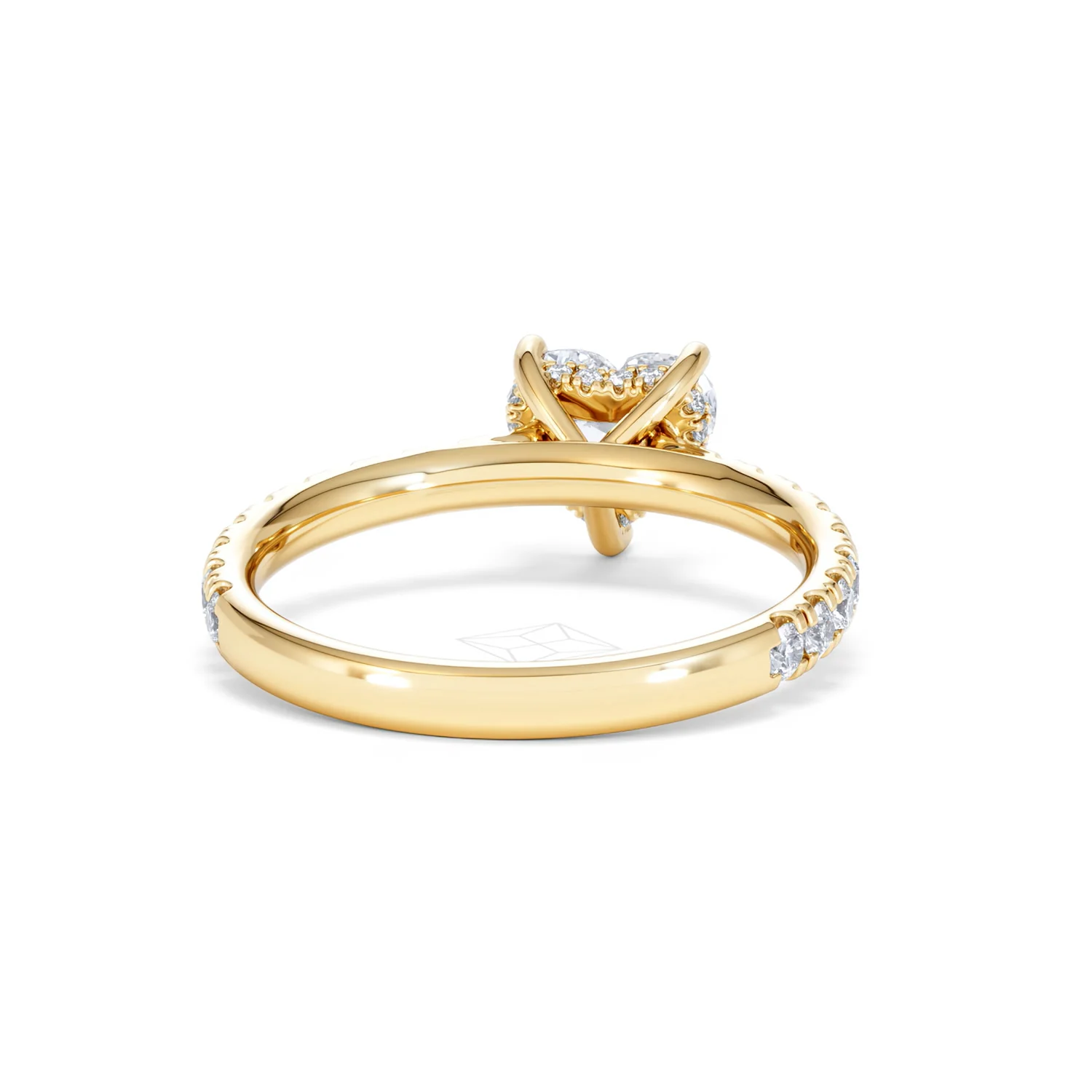 Amora Heart 1.47ct Hidden Halo Lab Diamond Engagement Ring With Side Stones Set in 18K Gold - Image 45