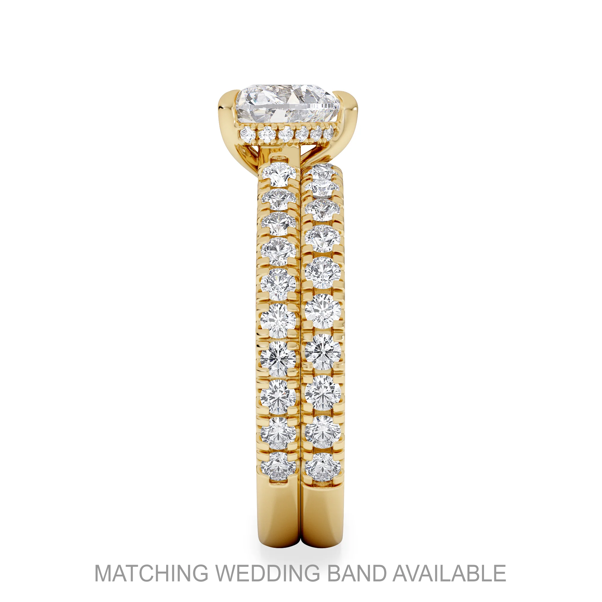 Amora Heart 1.47ct Hidden Halo Lab Diamond Engagement Ring With Side Stones Set in 18K Gold - Image 5