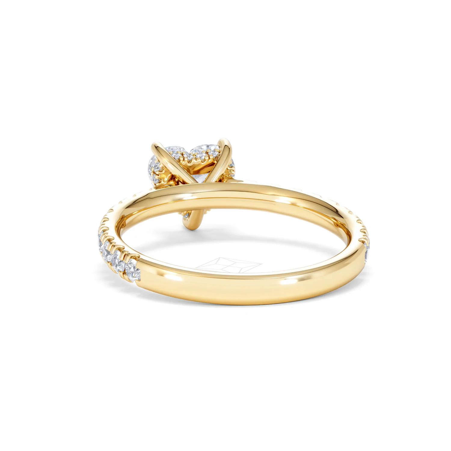 Amora Heart 1.47ct Hidden Halo Lab Diamond Engagement Ring With Side Stones Set in 18K Gold - Image 51