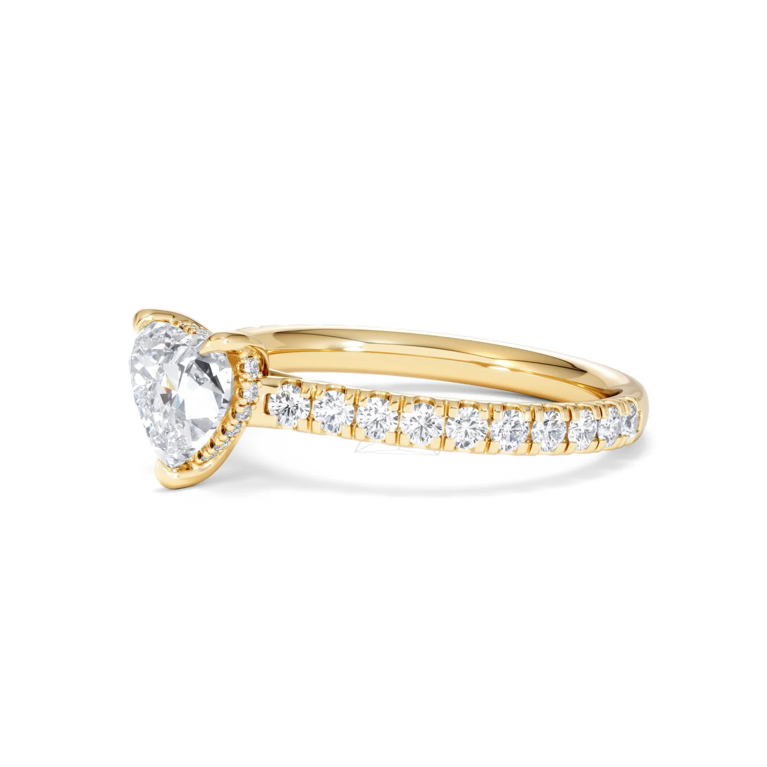 Amora Heart 1.47ct Hidden Halo Lab Diamond Engagement Ring With Side Stones Set in 18K Gold - Image 76
