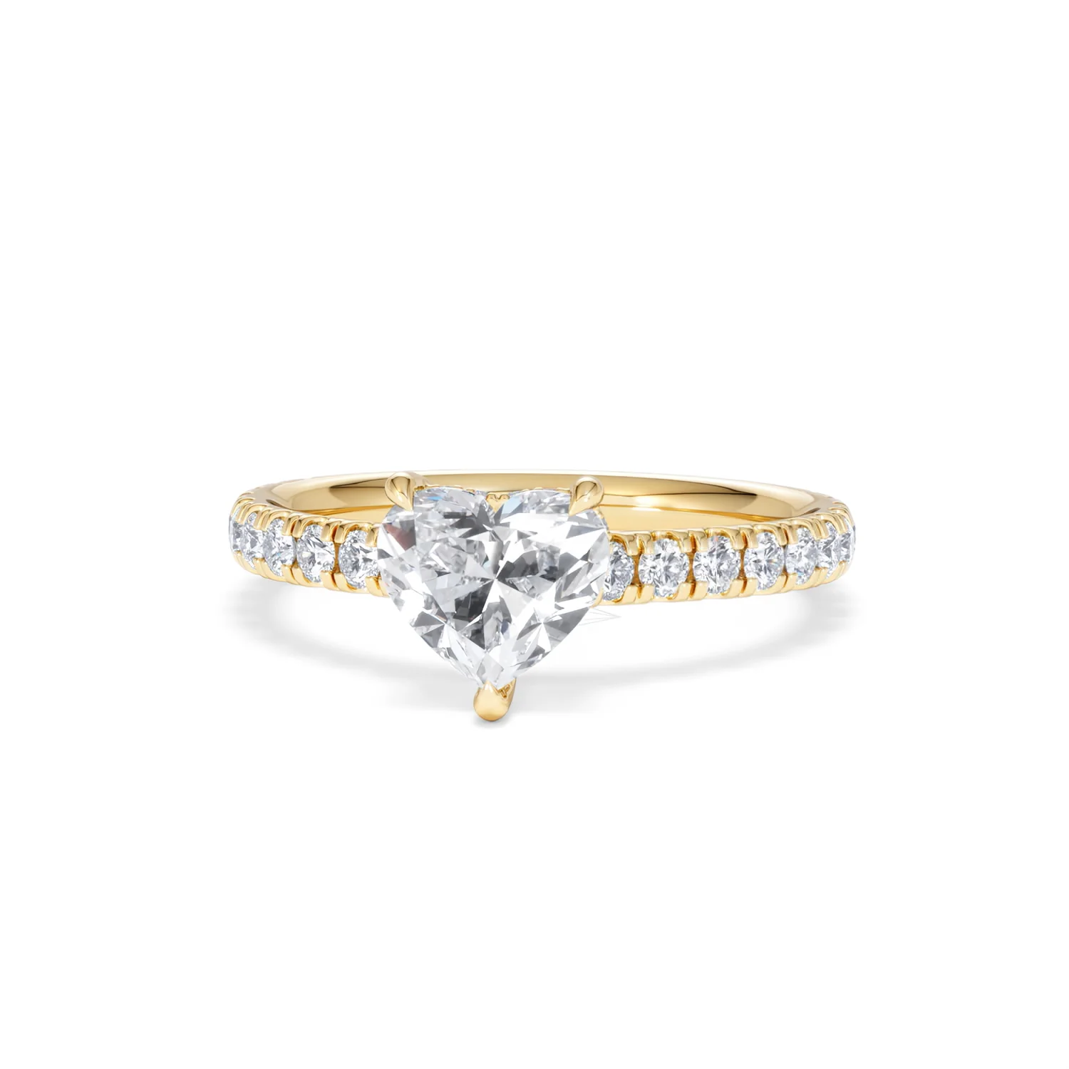 Amora Heart 1.47ct Hidden Halo Lab Diamond Engagement Ring With Side Stones Set in 18K Gold - Image 86