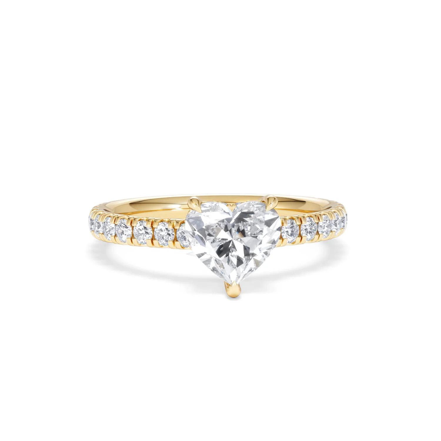 Amora Heart 1.47ct Hidden Halo Lab Diamond Engagement Ring With Side Stones Set in 18K Gold - Image 9