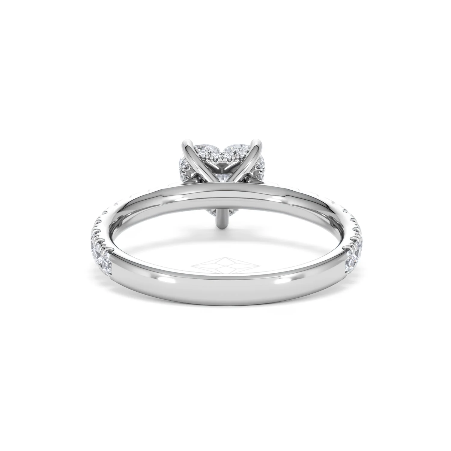 Amora Heart 1.47ct Hidden Halo Lab Diamond Engagement Ring With Side Stones Set in 18K White Gold - Image 48
