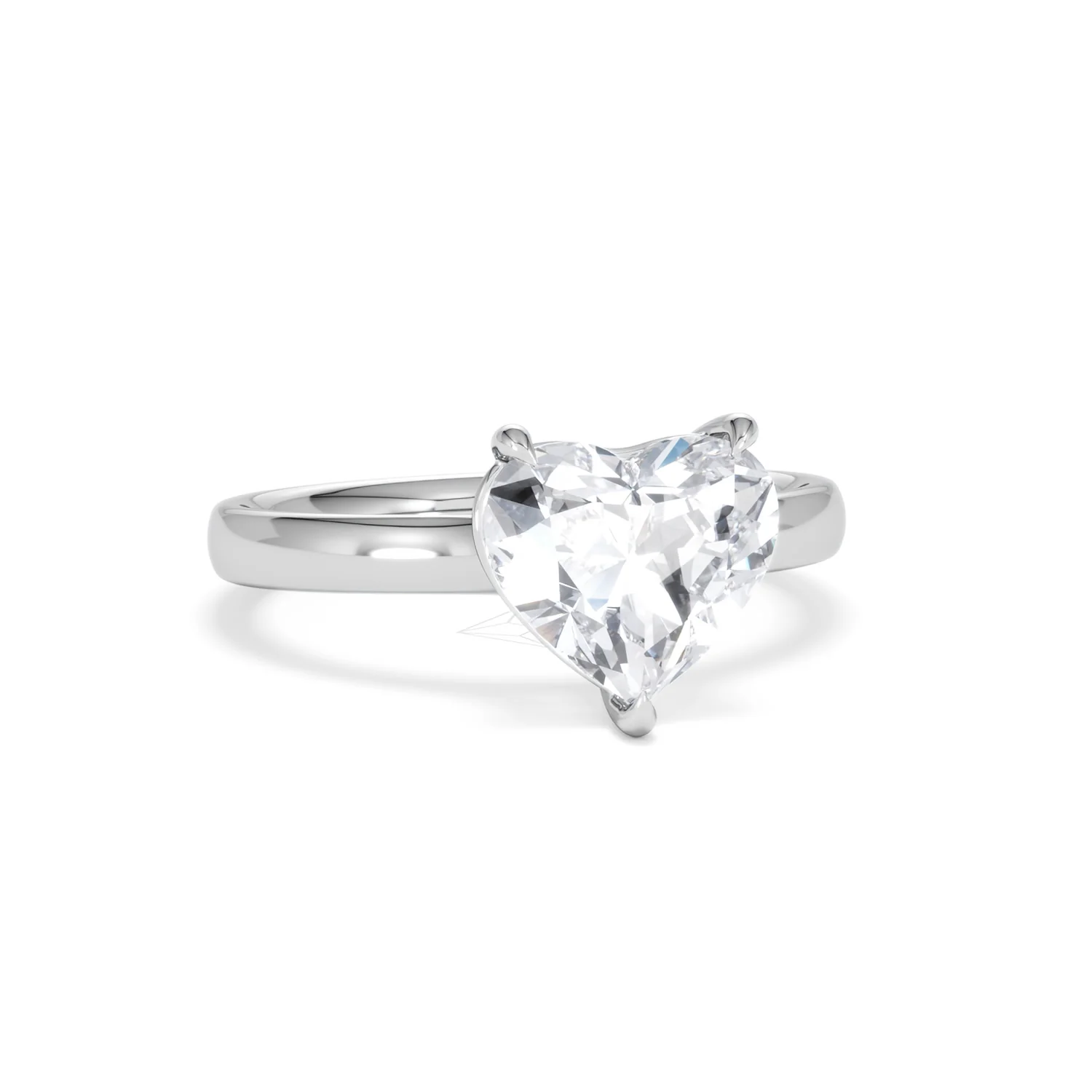 Amora Heart 2.00ct Lab Diamond Engagement Ring F/VS Set in 18K White Gold - Image 11
