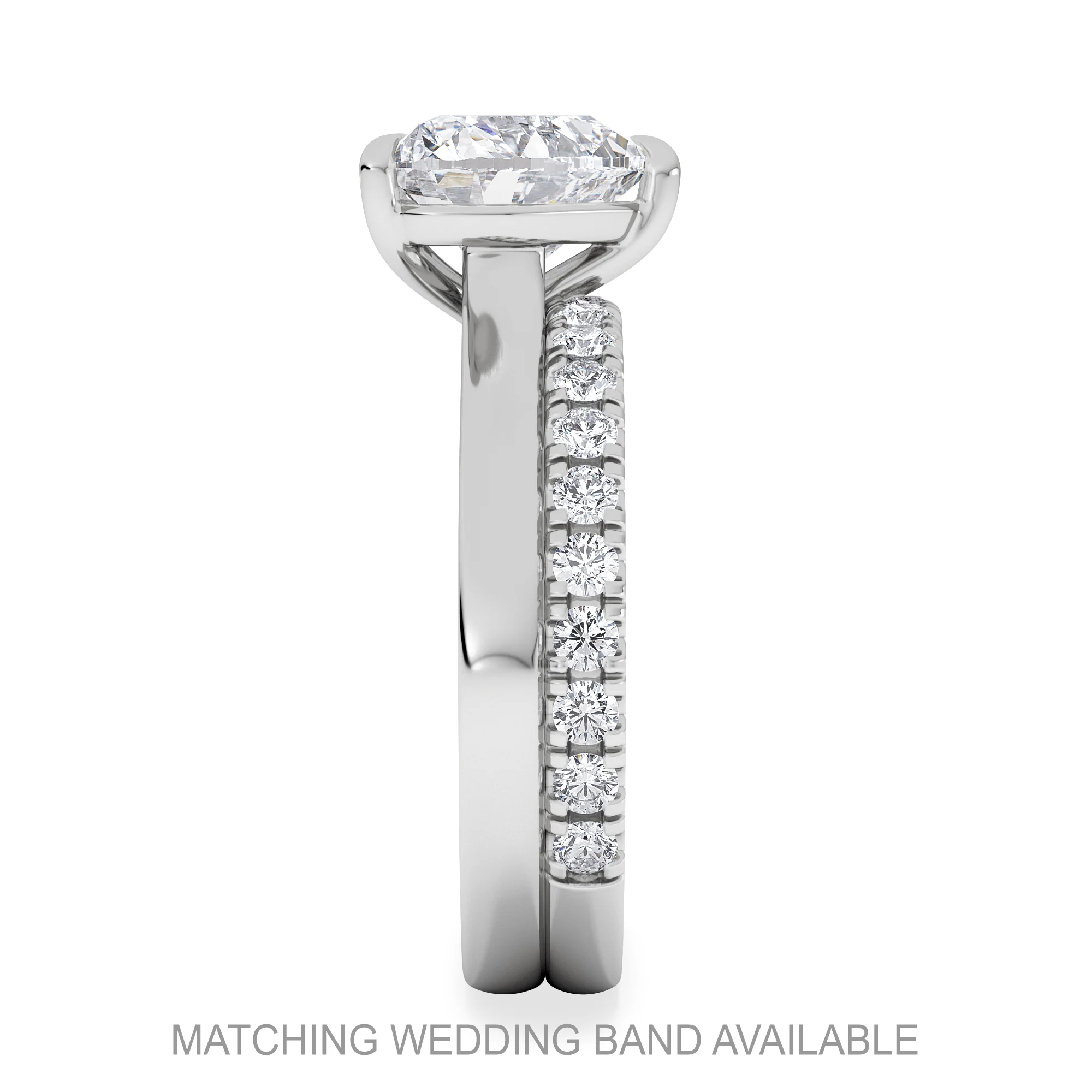 Amora Heart 2.00ct Lab Diamond Engagement Ring F/VS Set in 18K White Gold - Image 5