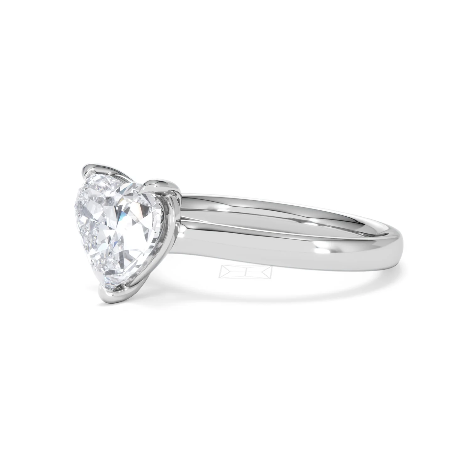 Amora Heart 2.00ct Lab Diamond Engagement Ring F/VS Set in 18K White Gold - Image 77