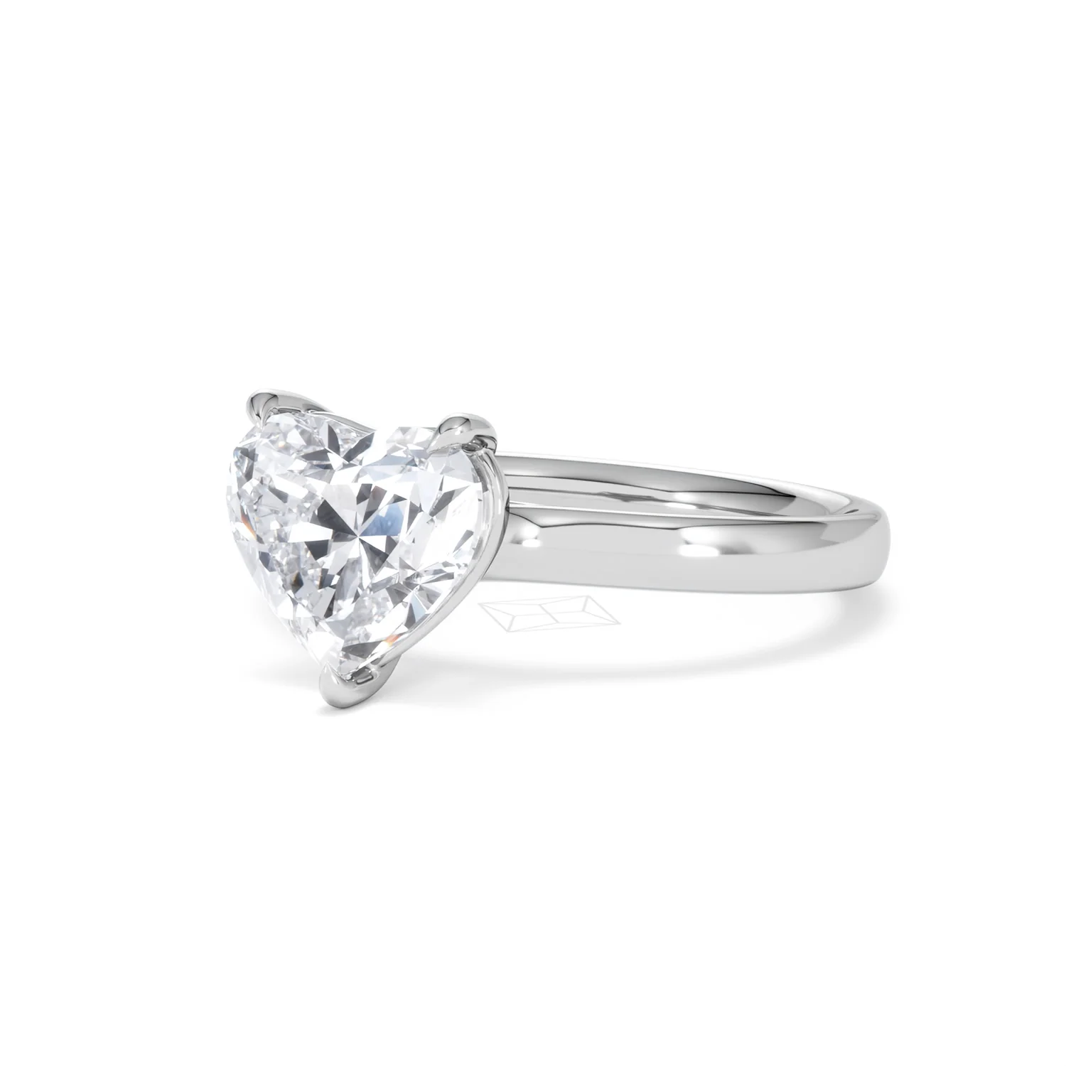 Amora Heart 2.00ct Lab Diamond Engagement Ring F/VS Set in 18K White Gold - Image 81