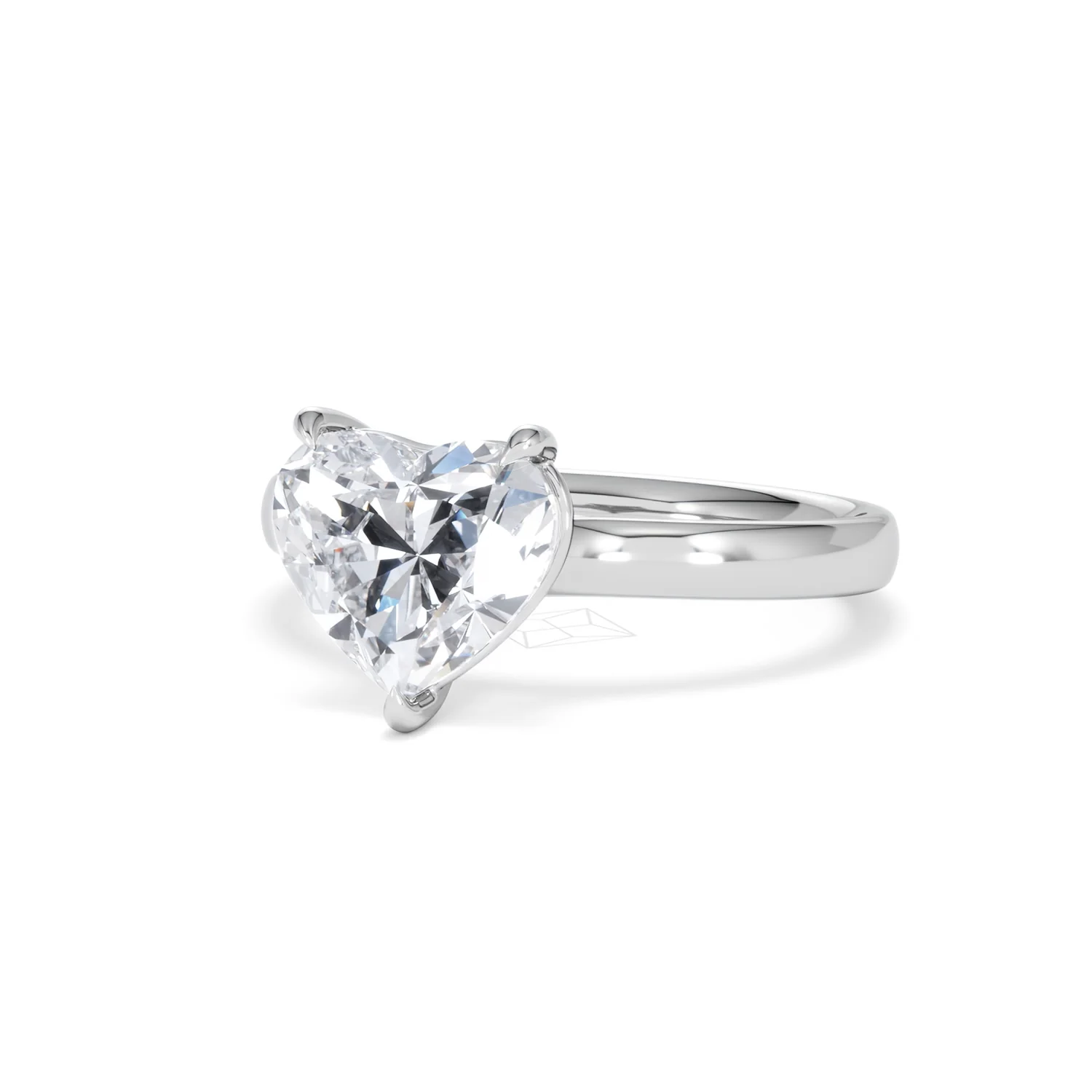 Amora Heart 2.00ct Lab Diamond Engagement Ring F/VS Set in 18K White Gold - Image 83