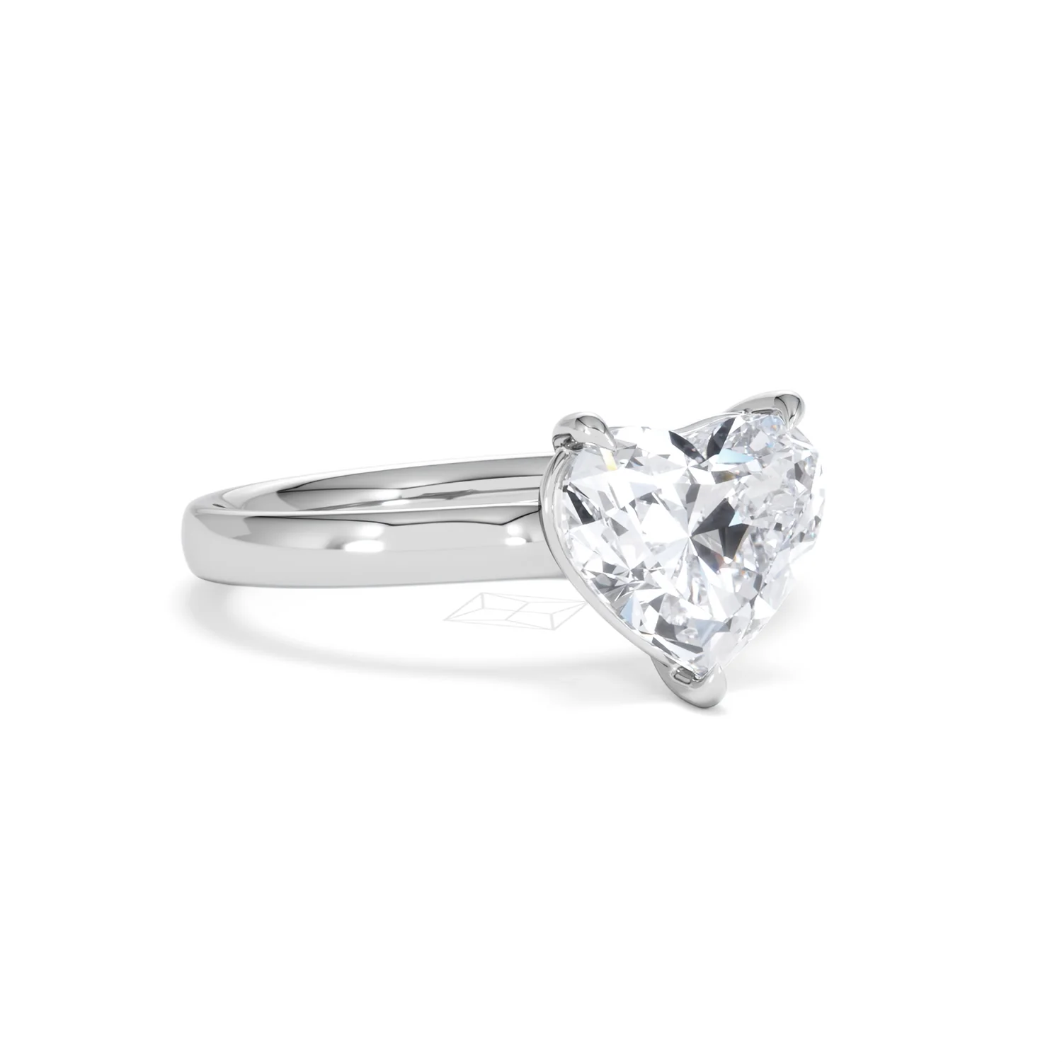 Amora Heart 2.00ct Lab Diamond Engagement Ring F/VS Set in Platinum - Image 14