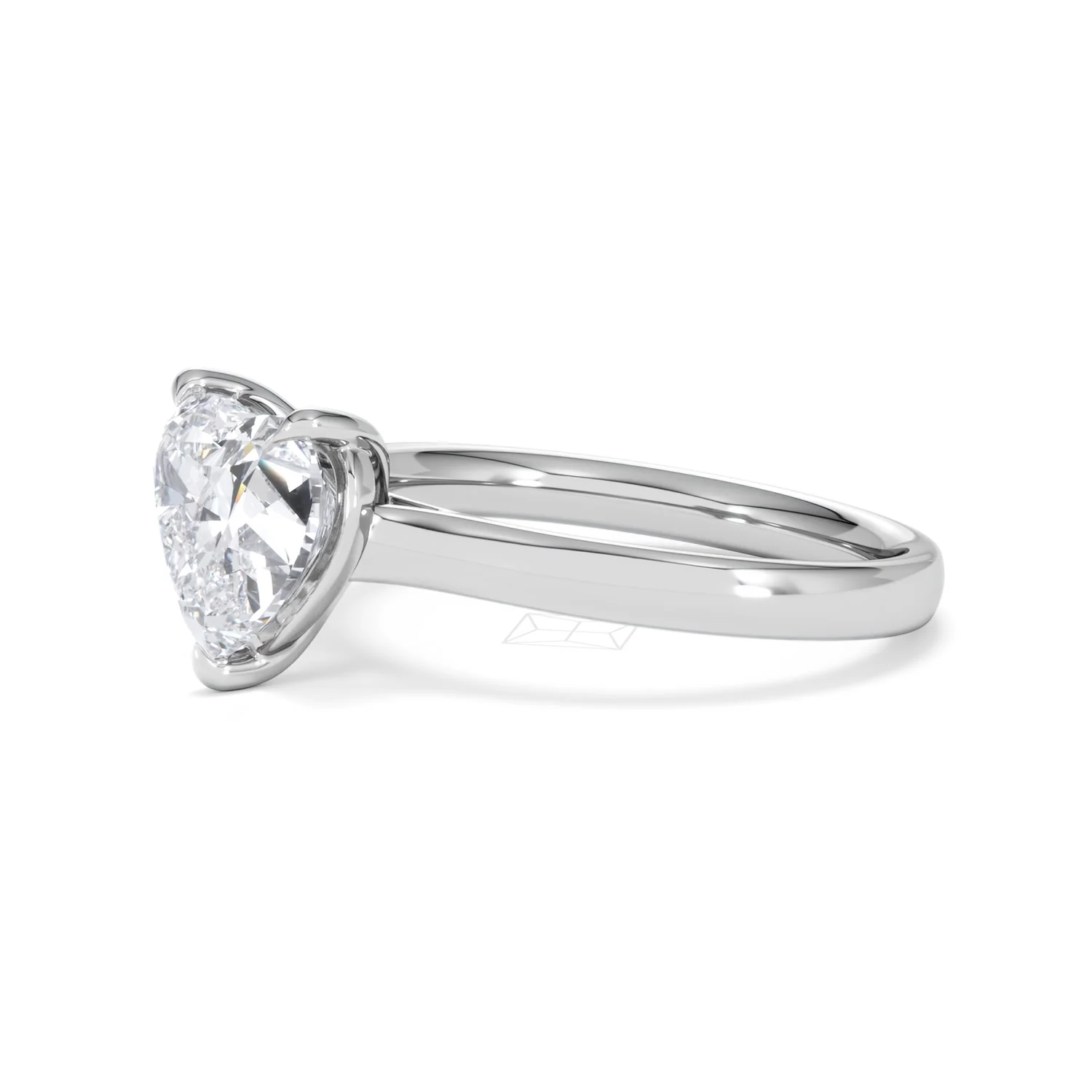 Amora Heart 2.00ct Lab Diamond Engagement Ring F/VS Set in Platinum - Image 75