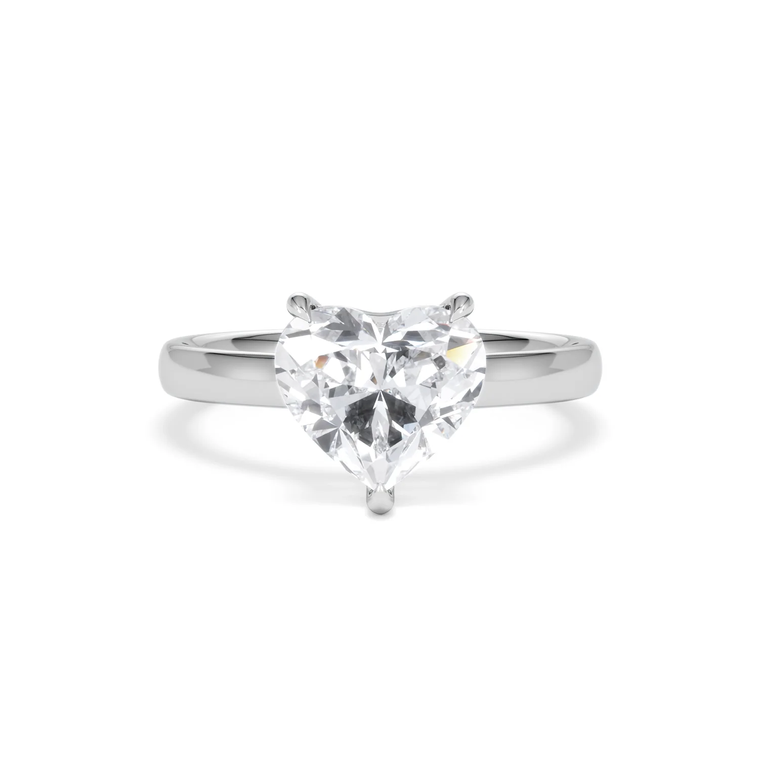 Amora Heart 2.00ct Lab Diamond Engagement Ring F/VS Set in Platinum - Image 8