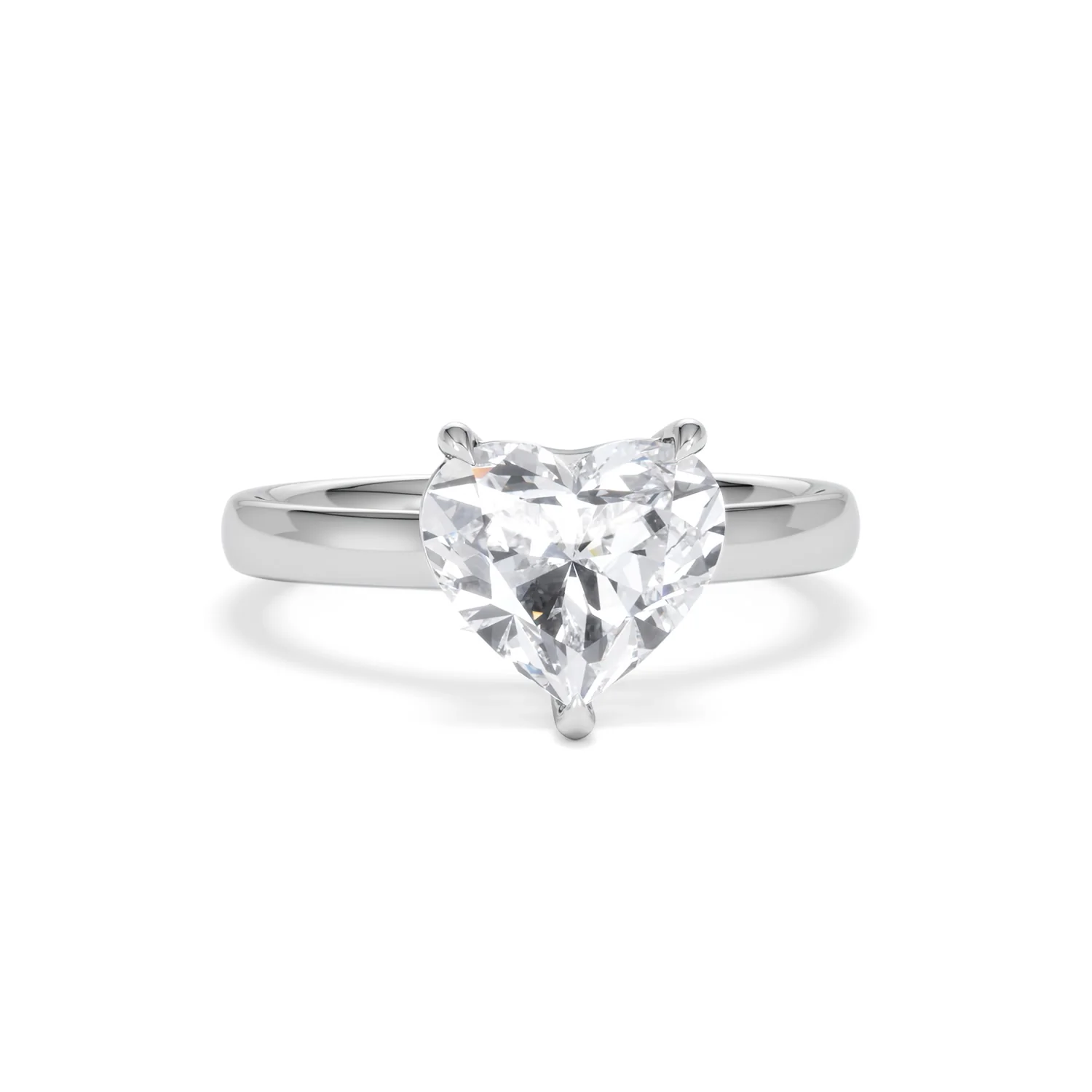 Amora Heart 2.00ct Lab Diamond Engagement Ring F/VS Set in Platinum - Image 9
