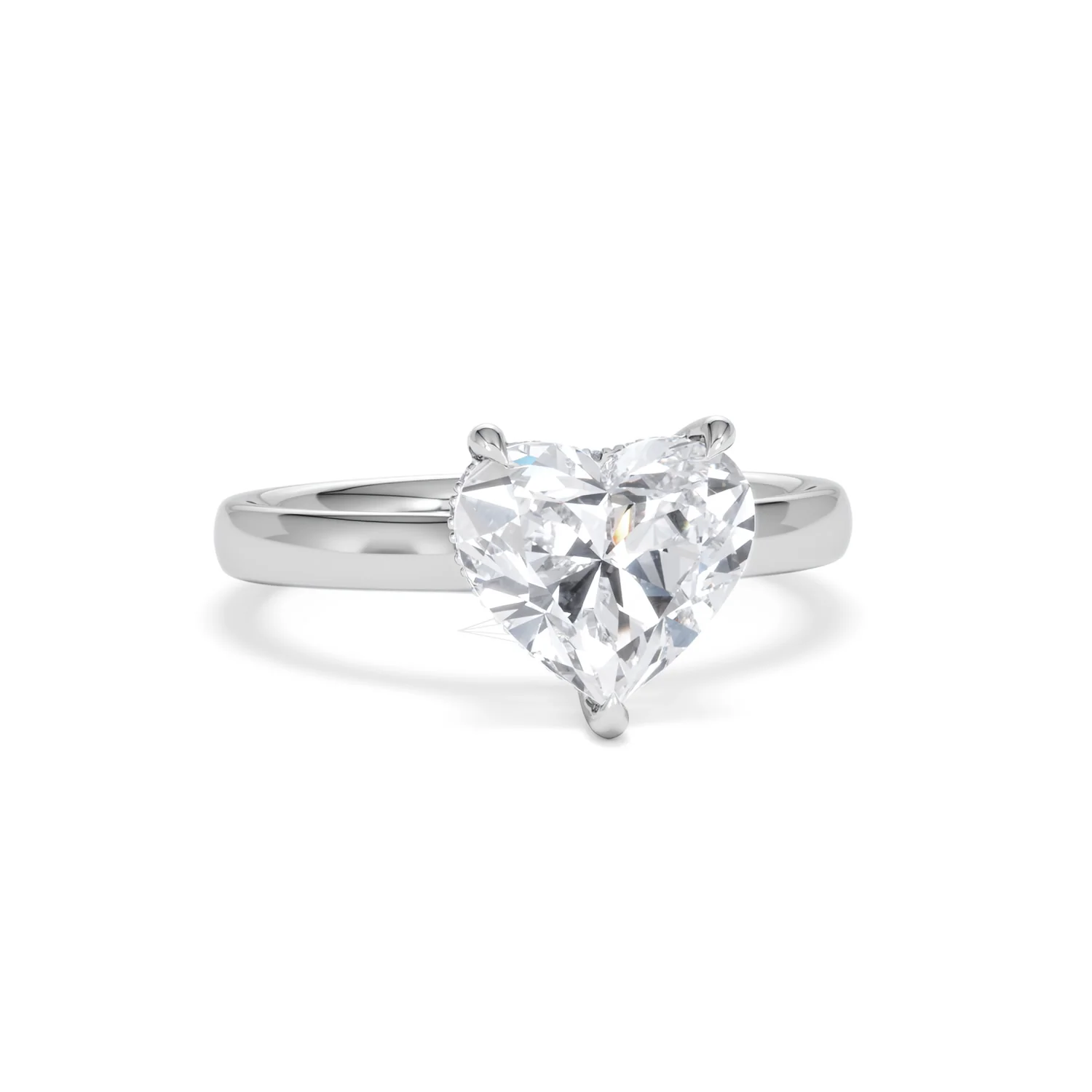 Amora Heart 2.09ct Hidden Halo Lab Diamond Engagement Ring F/VS Set in 18K White Gold - Image 10