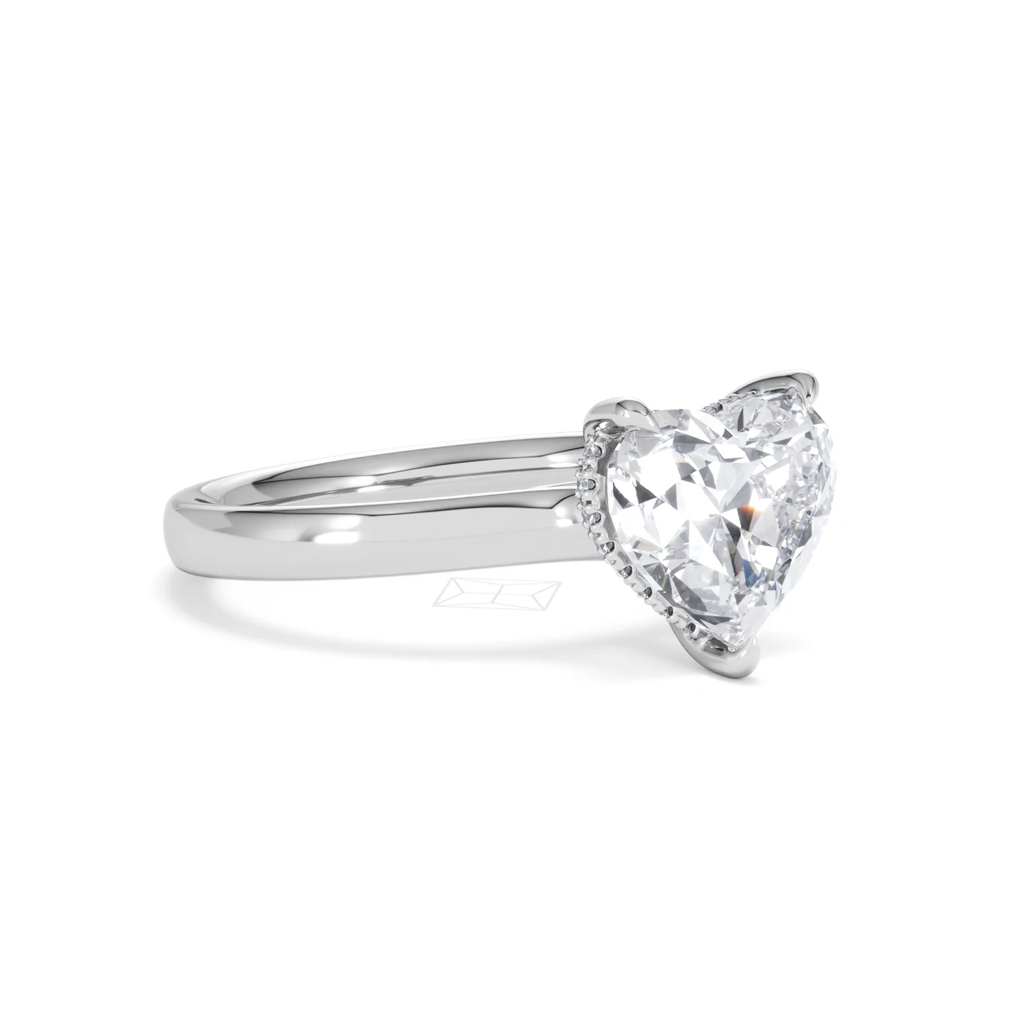 Amora Heart 2.09ct Hidden Halo Lab Diamond Engagement Ring F/VS Set in 18K White Gold - Image 16