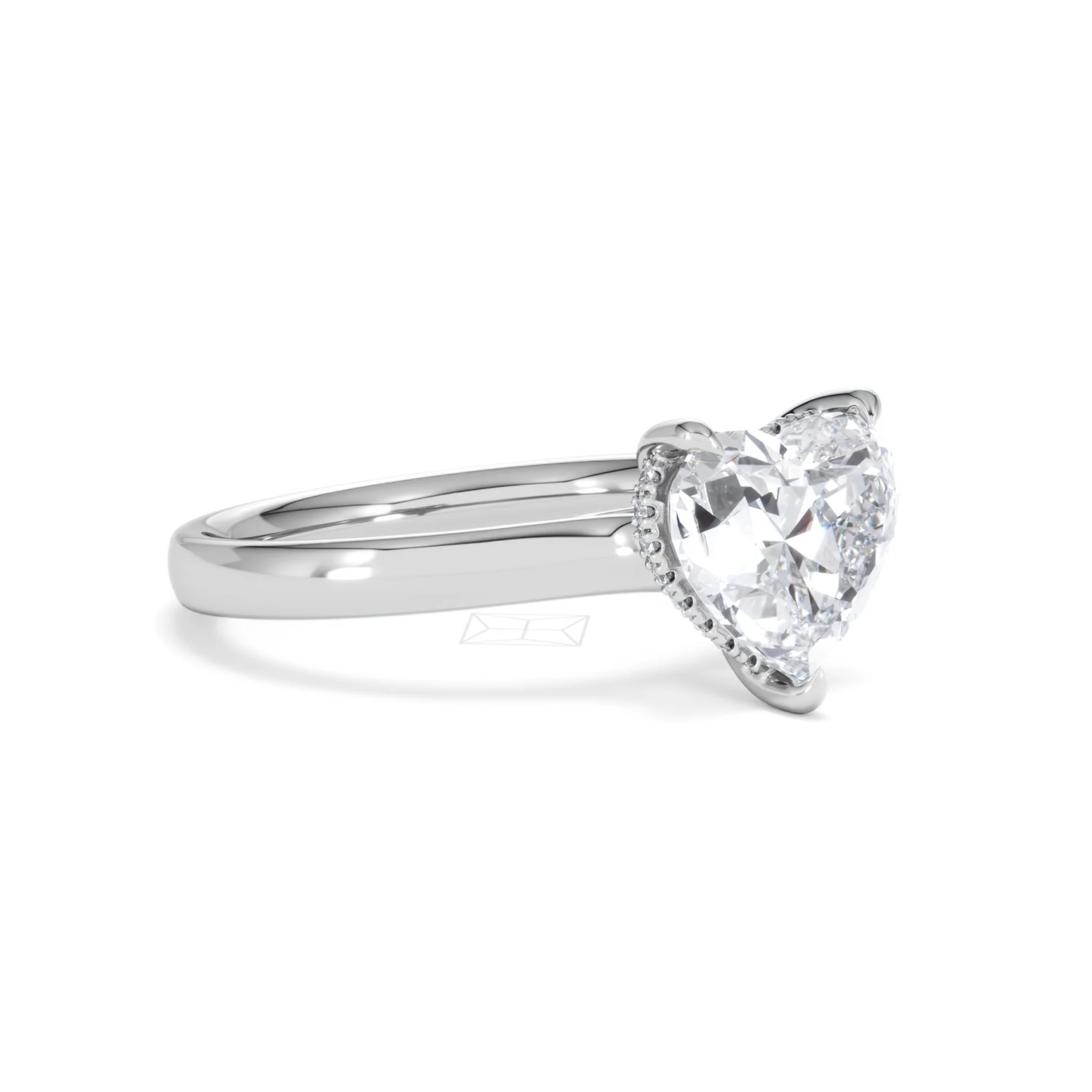 Amora Heart 2.09ct Hidden Halo Lab Diamond Engagement Ring F/VS Set in 18K White Gold - Image 17