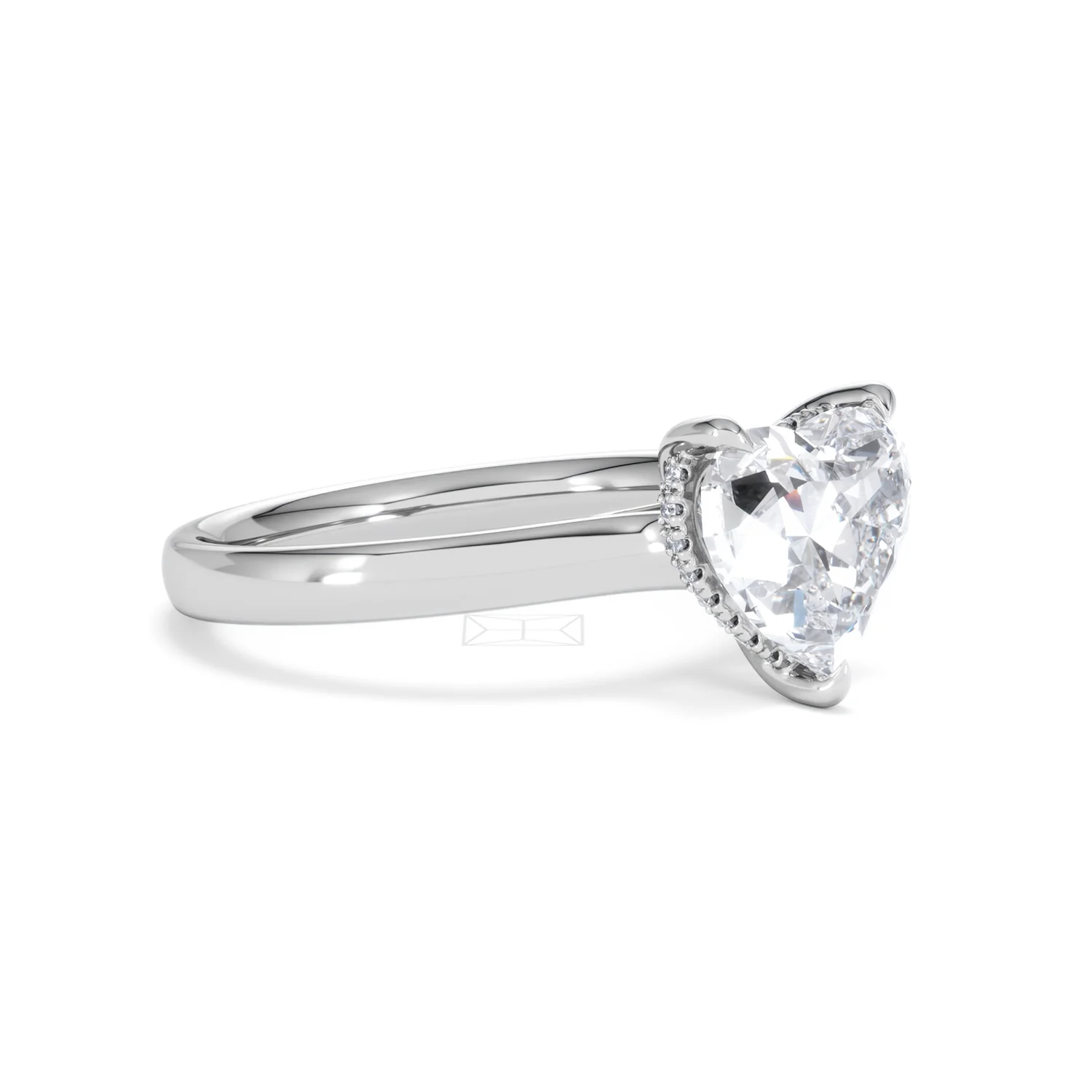 Amora Heart 2.09ct Hidden Halo Lab Diamond Engagement Ring F/VS Set in 18K White Gold - Image 18