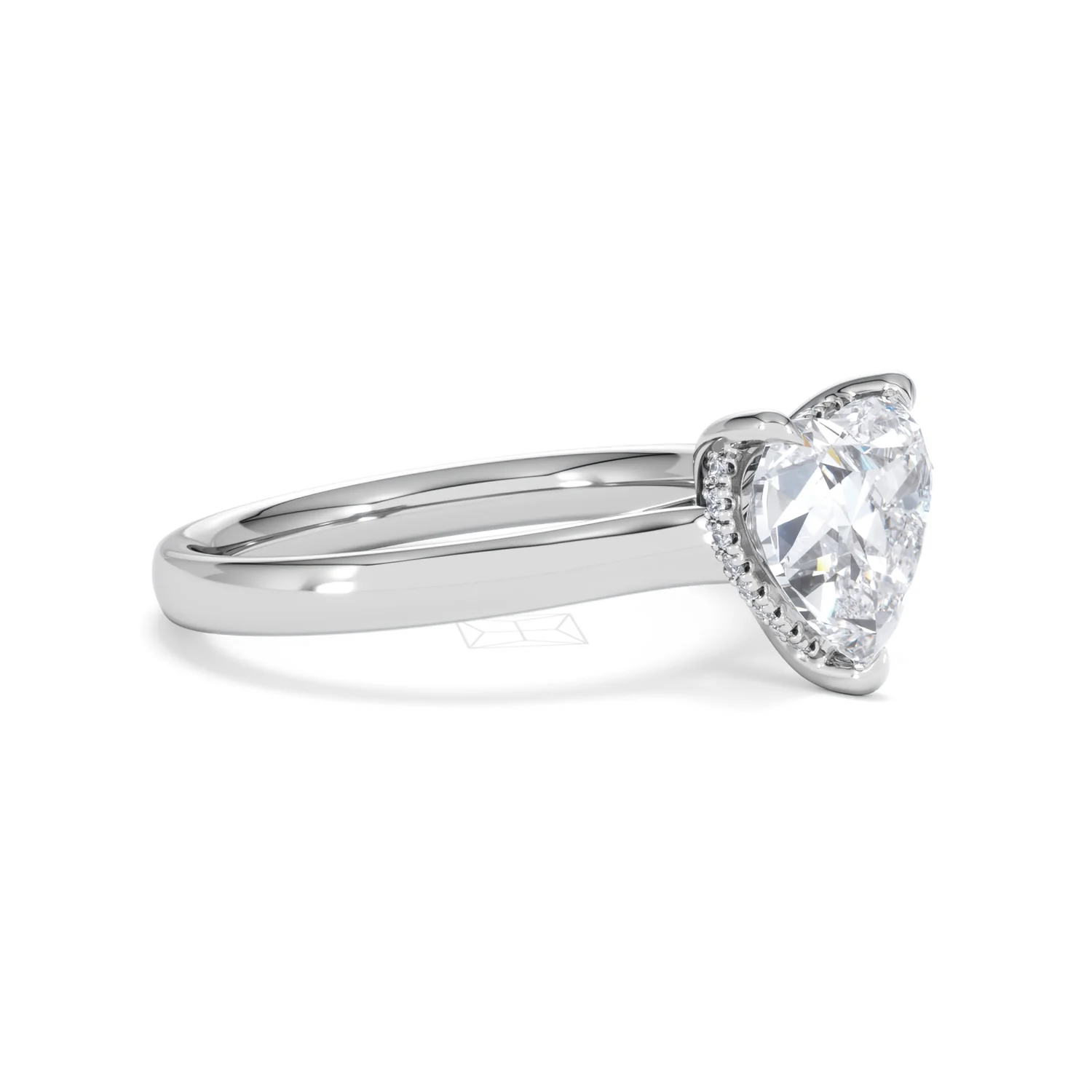 Amora Heart 2.09ct Hidden Halo Lab Diamond Engagement Ring F/VS Set in 18K White Gold - Image 20