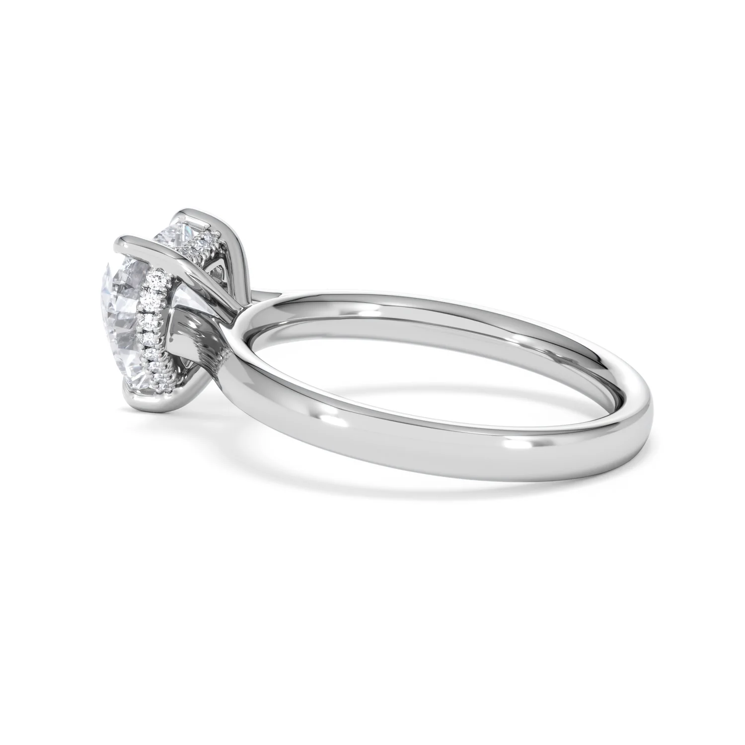 Amora Heart 2.09ct Hidden Halo Lab Diamond Engagement Ring F/VS Set in 18K White Gold - Image 63