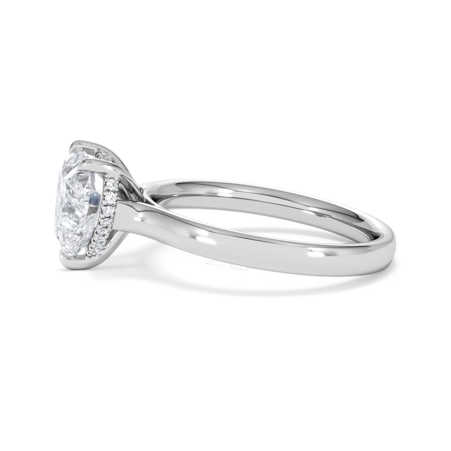 Amora Heart 2.09ct Hidden Halo Lab Diamond Engagement Ring F/VS Set in 18K White Gold - Image 70