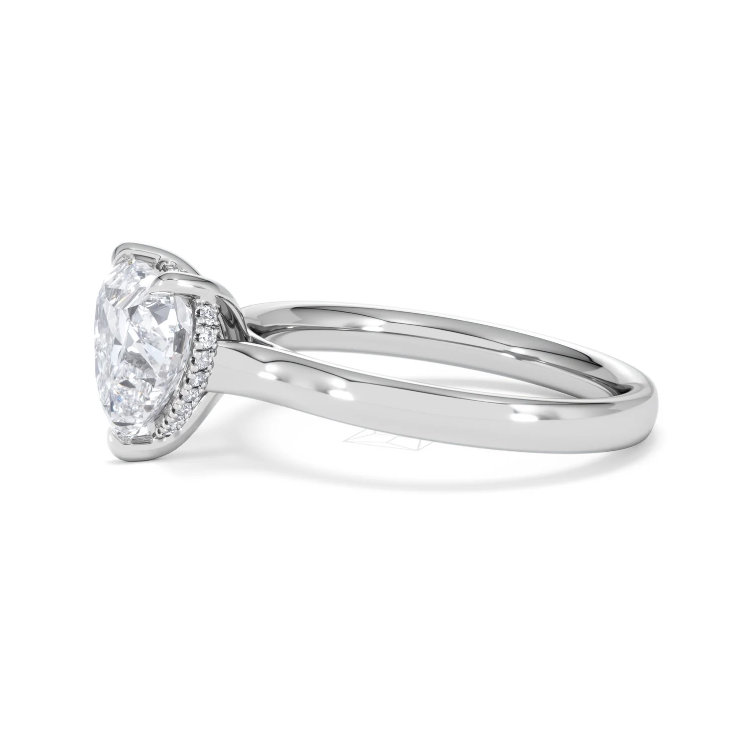 Amora Heart 2.09ct Hidden Halo Lab Diamond Engagement Ring F/VS Set in 18K White Gold - Image 72