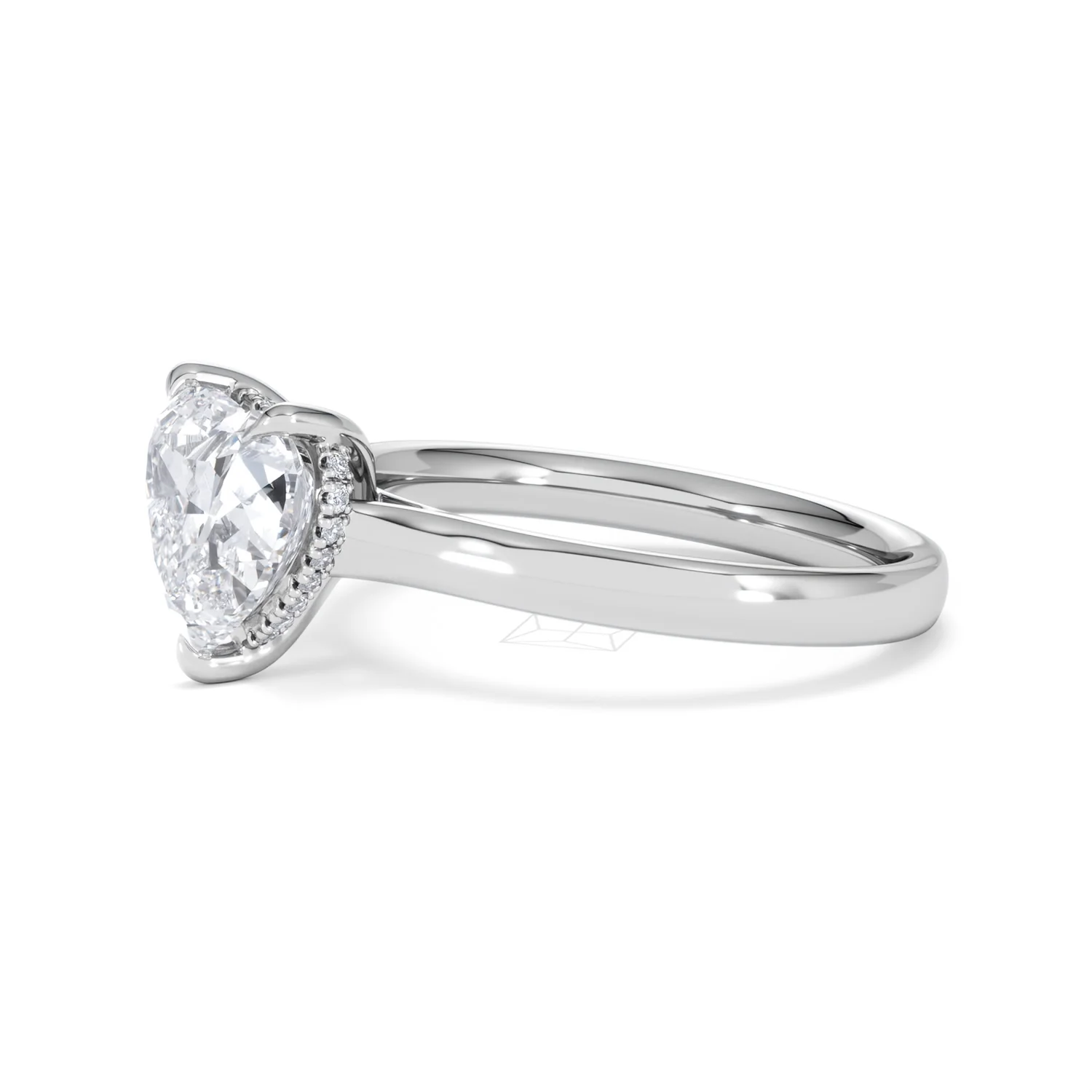 Amora Heart 2.09ct Hidden Halo Lab Diamond Engagement Ring F/VS Set in 18K White Gold - Image 74