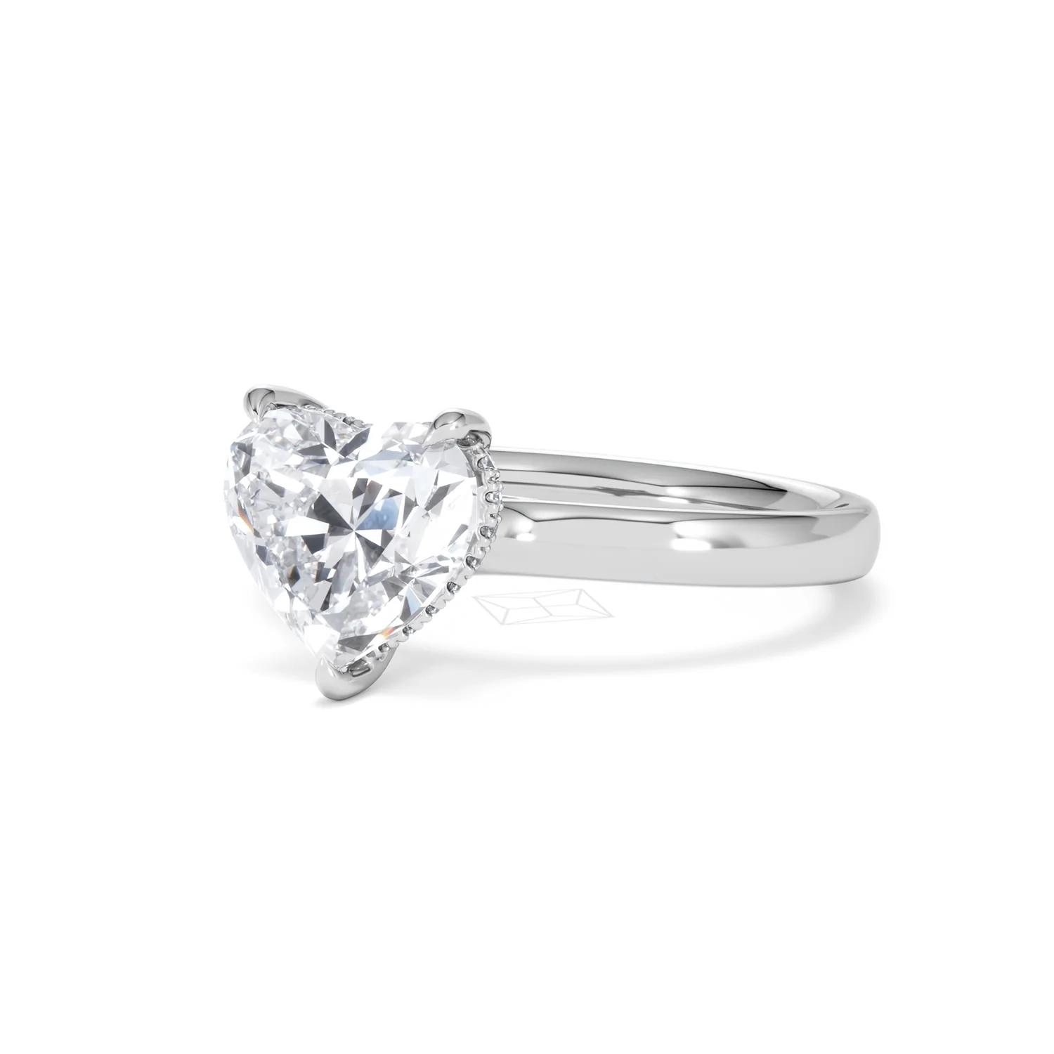 Amora Heart 2.09ct Hidden Halo Lab Diamond Engagement Ring F/VS Set in 18K White Gold - Image 81
