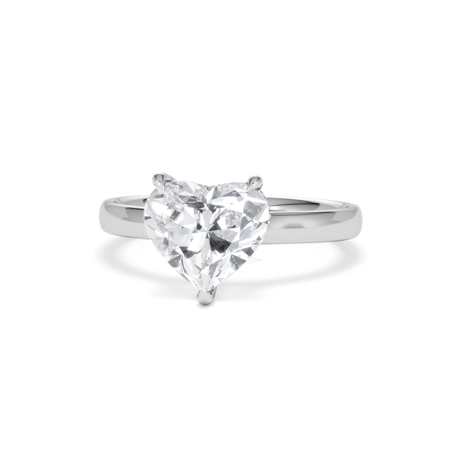 Amora Heart 2.09ct Hidden Halo Lab Diamond Engagement Ring F/VS Set in 18K White Gold - Image 86