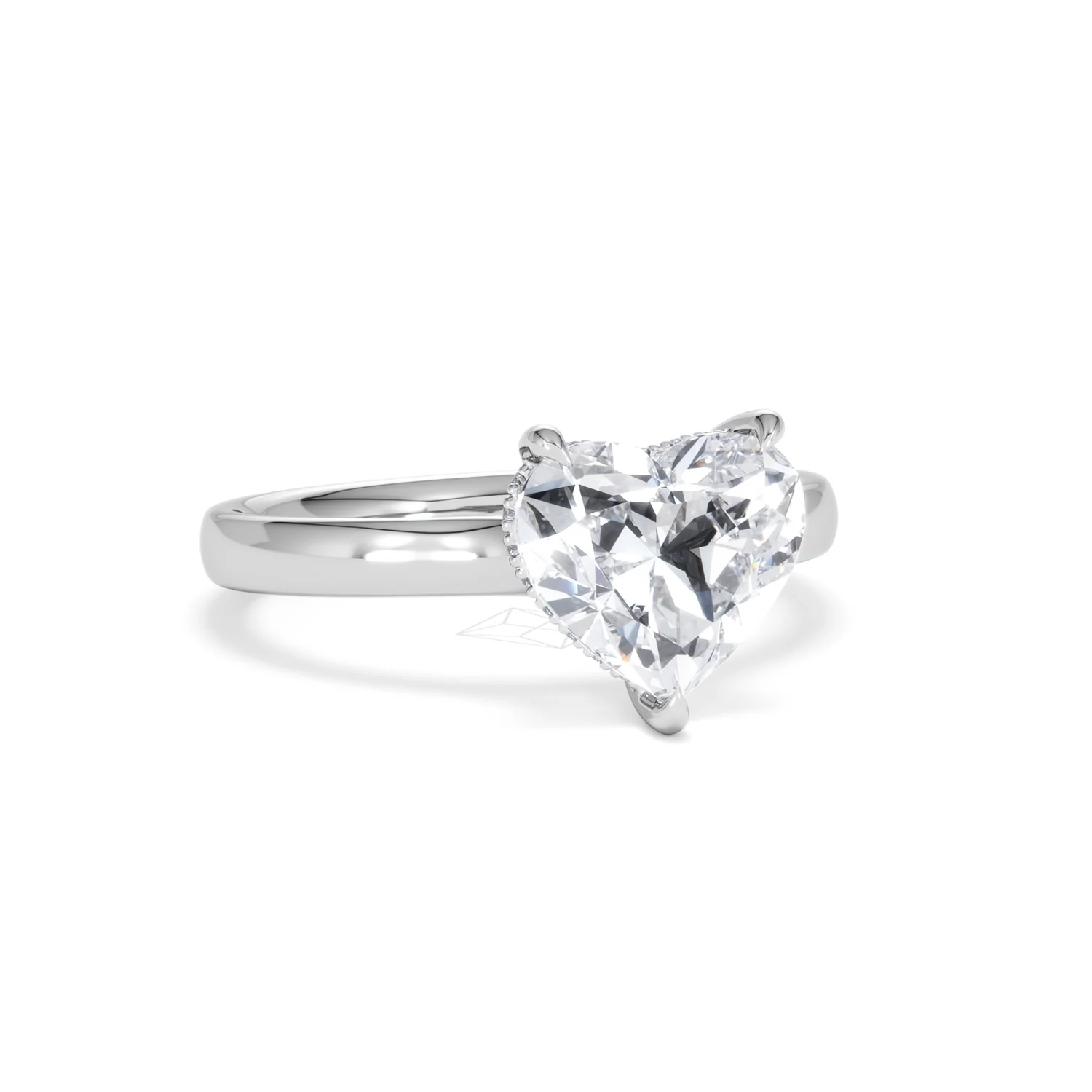 Amora Heart 2.09ct Hidden Halo Lab Diamond Engagement Ring F/VS Set in Platinum - Image 12