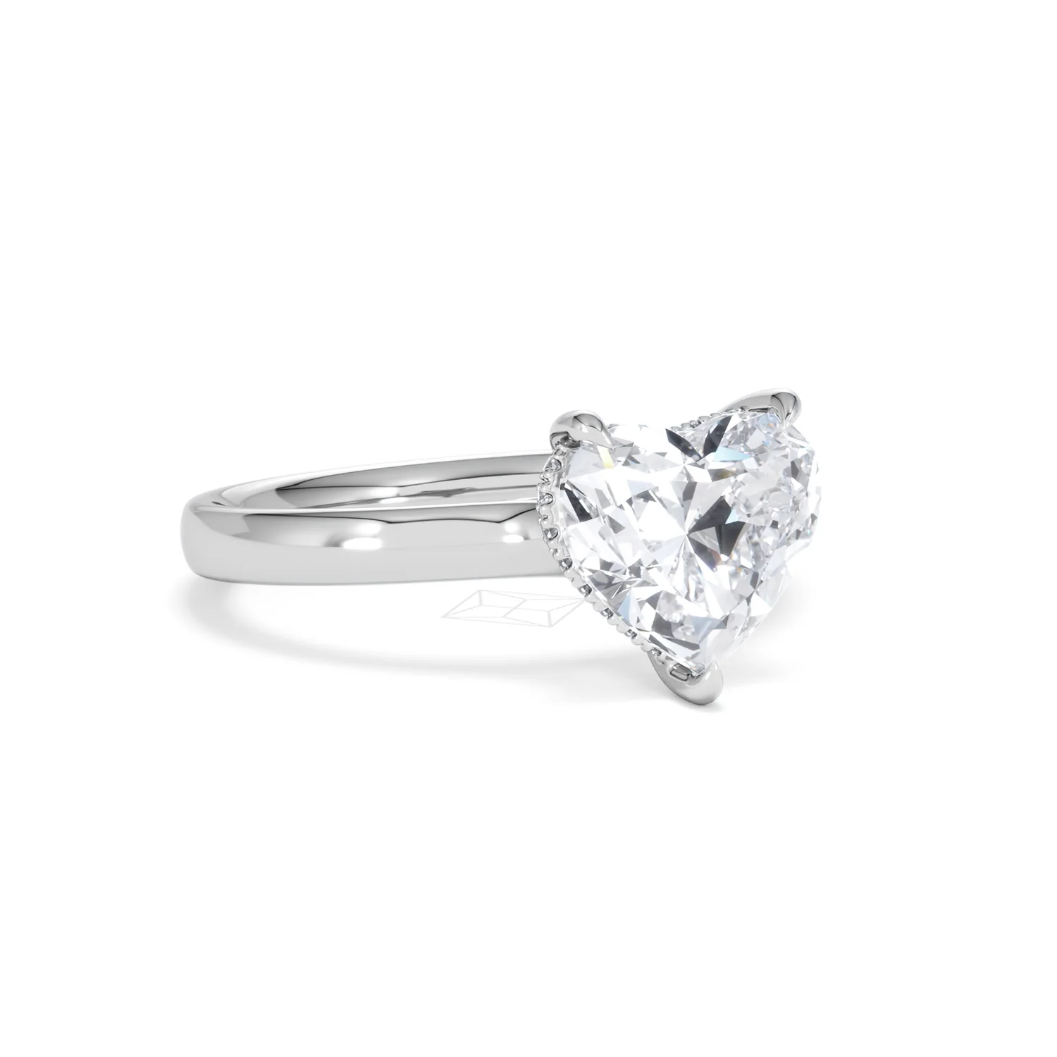 Amora Heart 2.09ct Hidden Halo Lab Diamond Engagement Ring F/VS Set in Platinum - Image 14