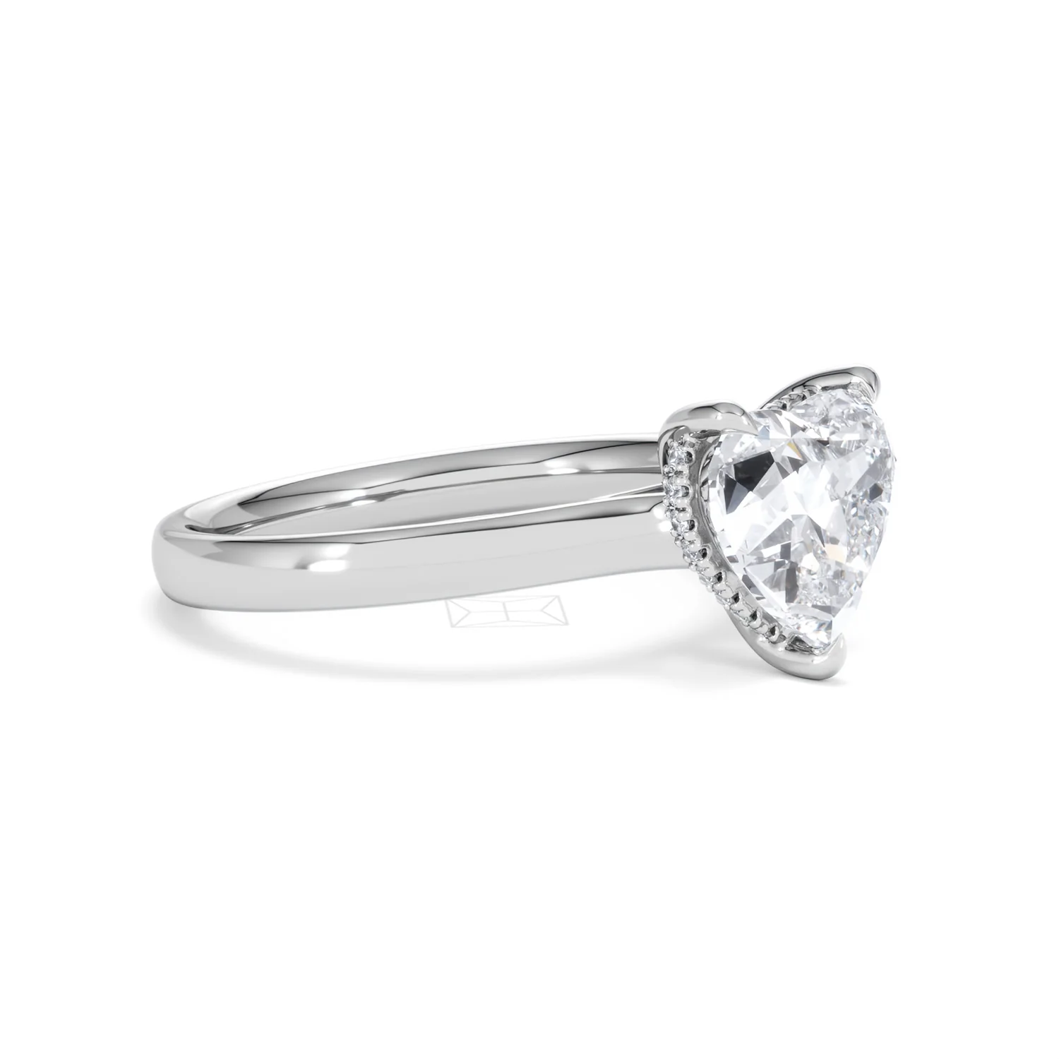 Amora Heart 2.09ct Hidden Halo Lab Diamond Engagement Ring F/VS Set in Platinum - Image 19