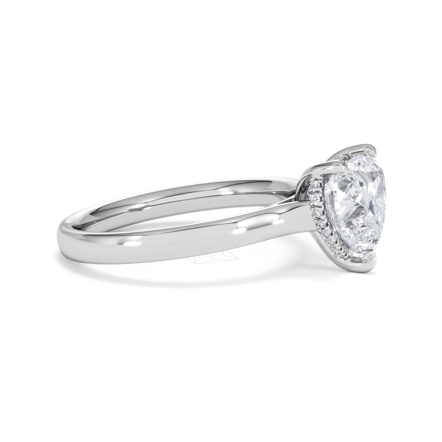 Amora Heart 2.09ct Hidden Halo Lab Diamond Engagement Ring F/VS Set in Platinum - Image 23