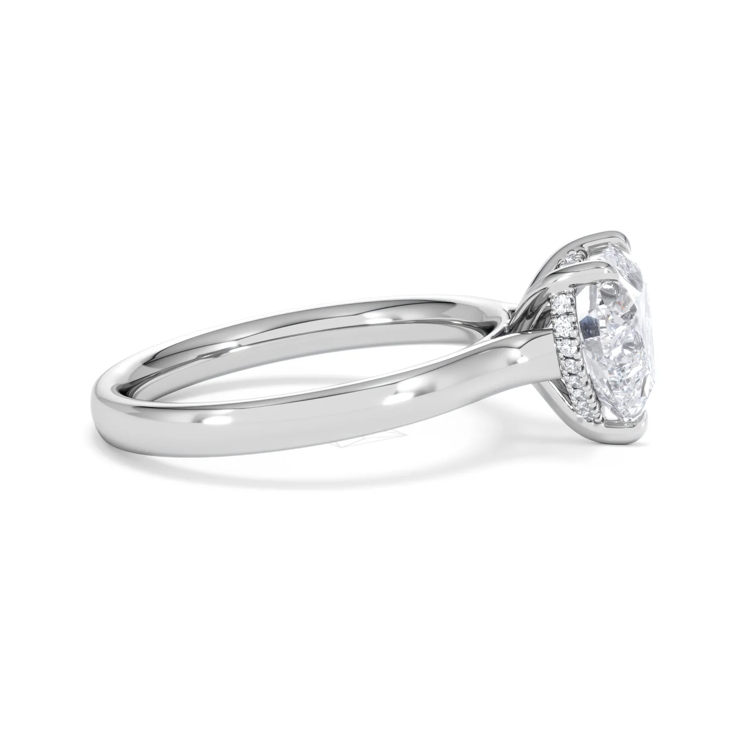 Amora Heart 2.09ct Hidden Halo Lab Diamond Engagement Ring F/VS Set in Platinum - Image 26