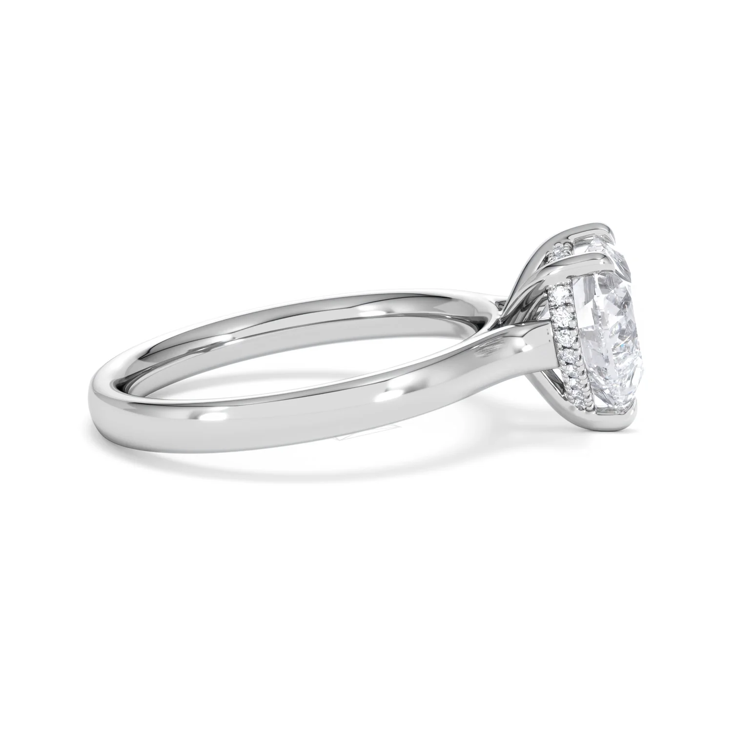 Amora Heart 2.09ct Hidden Halo Lab Diamond Engagement Ring F/VS Set in Platinum - Image 27