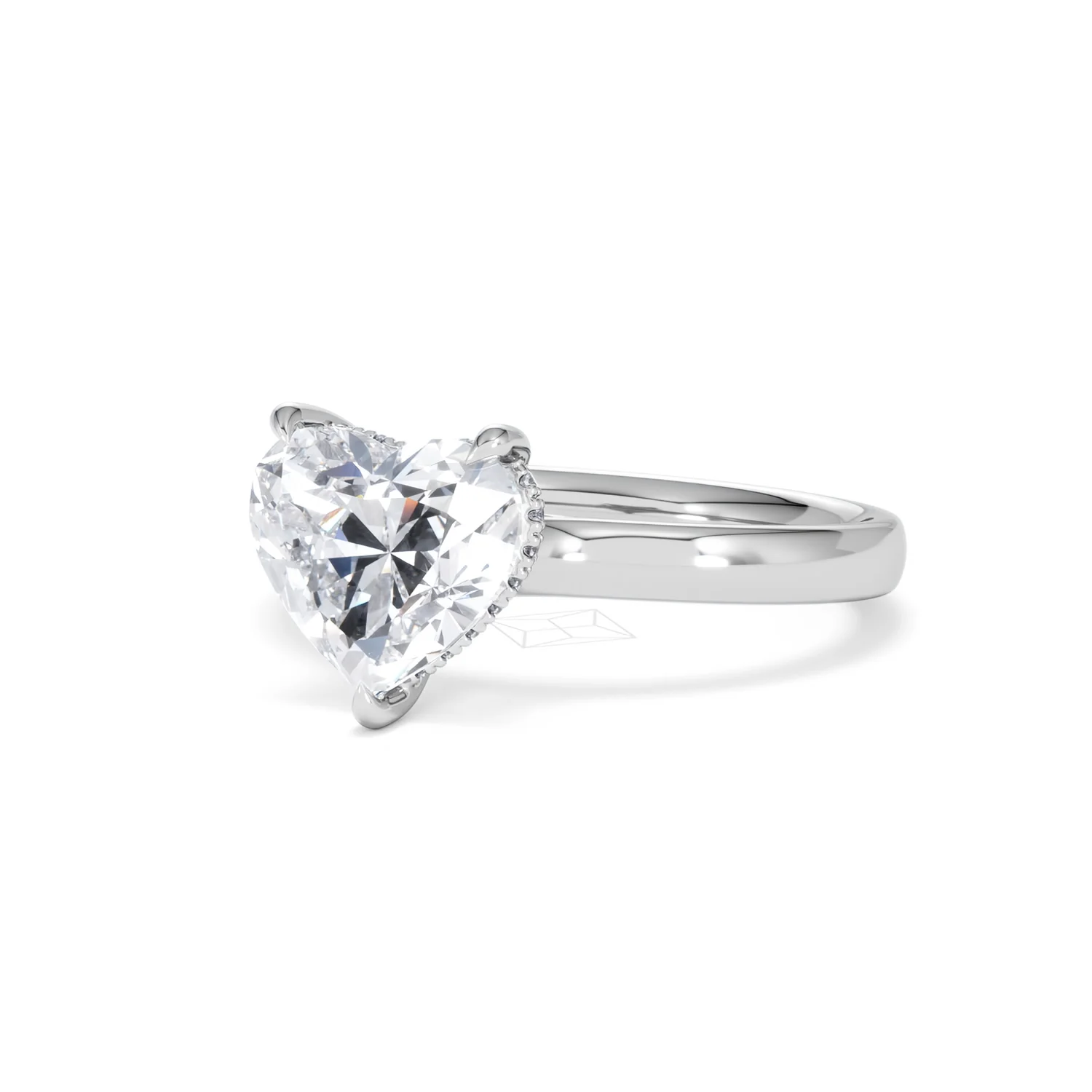 Amora Heart 2.09ct Hidden Halo Lab Diamond Engagement Ring F/VS Set in Platinum - Image 82