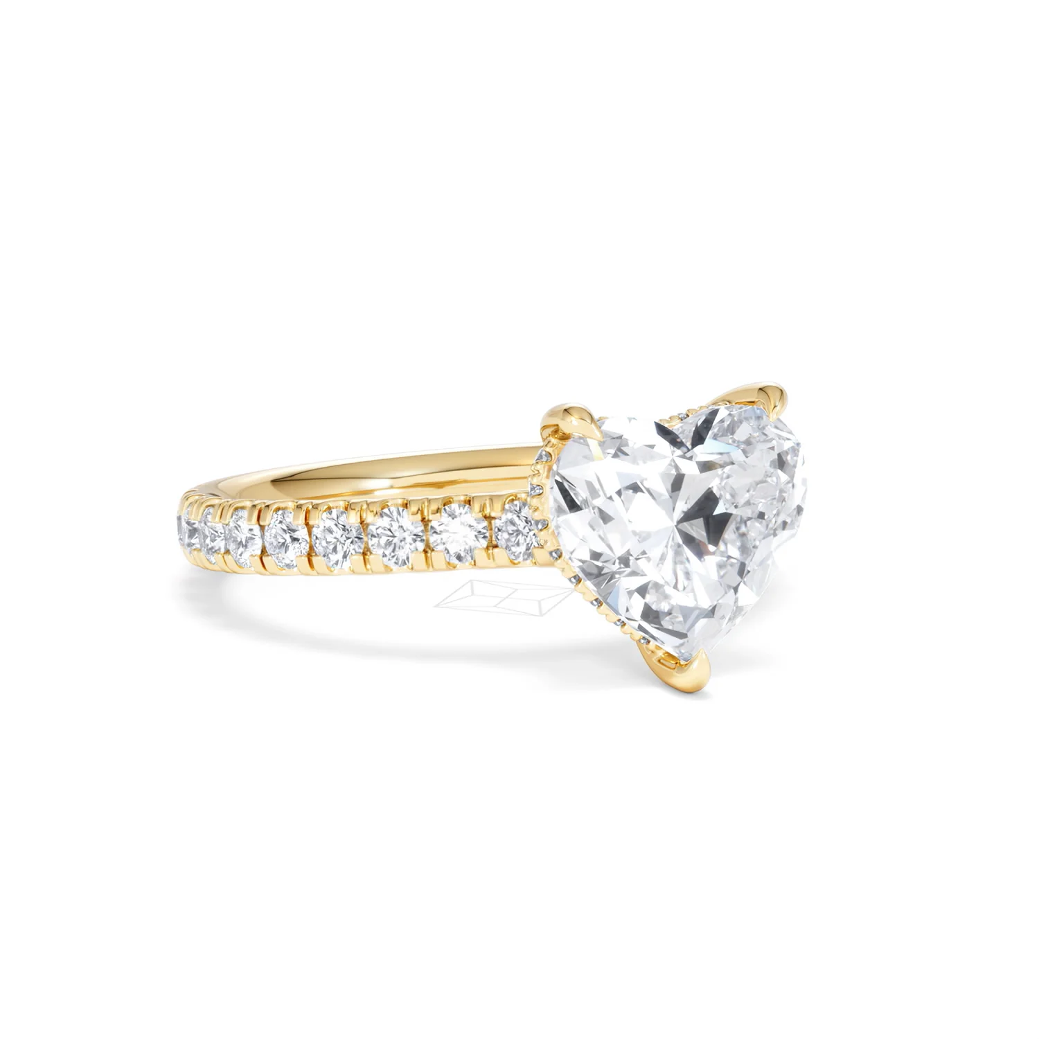 Amora Heart 2.55ct Hidden Halo Lab Diamond Engagement Ring With Side Stones Set in 18K Gold - Image 14