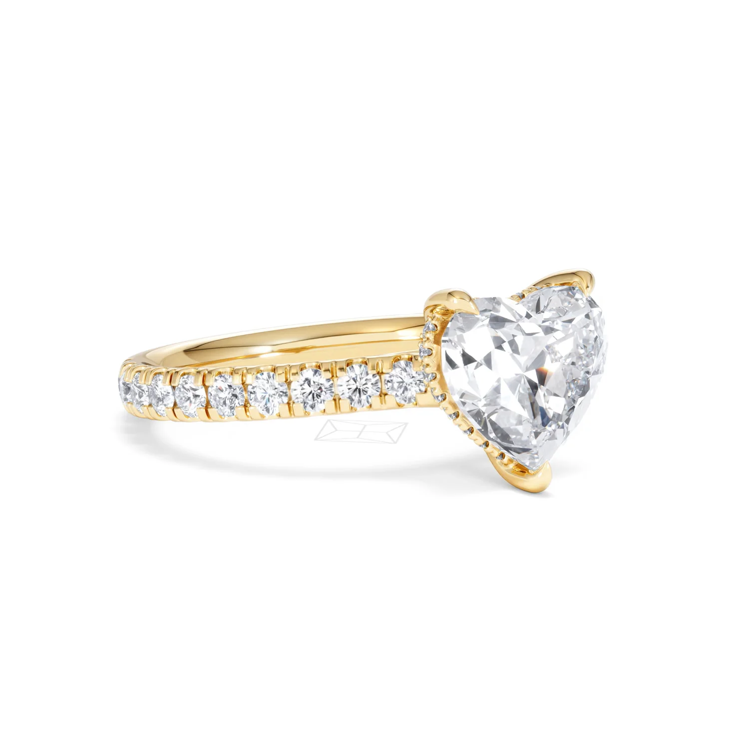 Amora Heart 2.55ct Hidden Halo Lab Diamond Engagement Ring With Side Stones Set in 18K Gold - Image 16