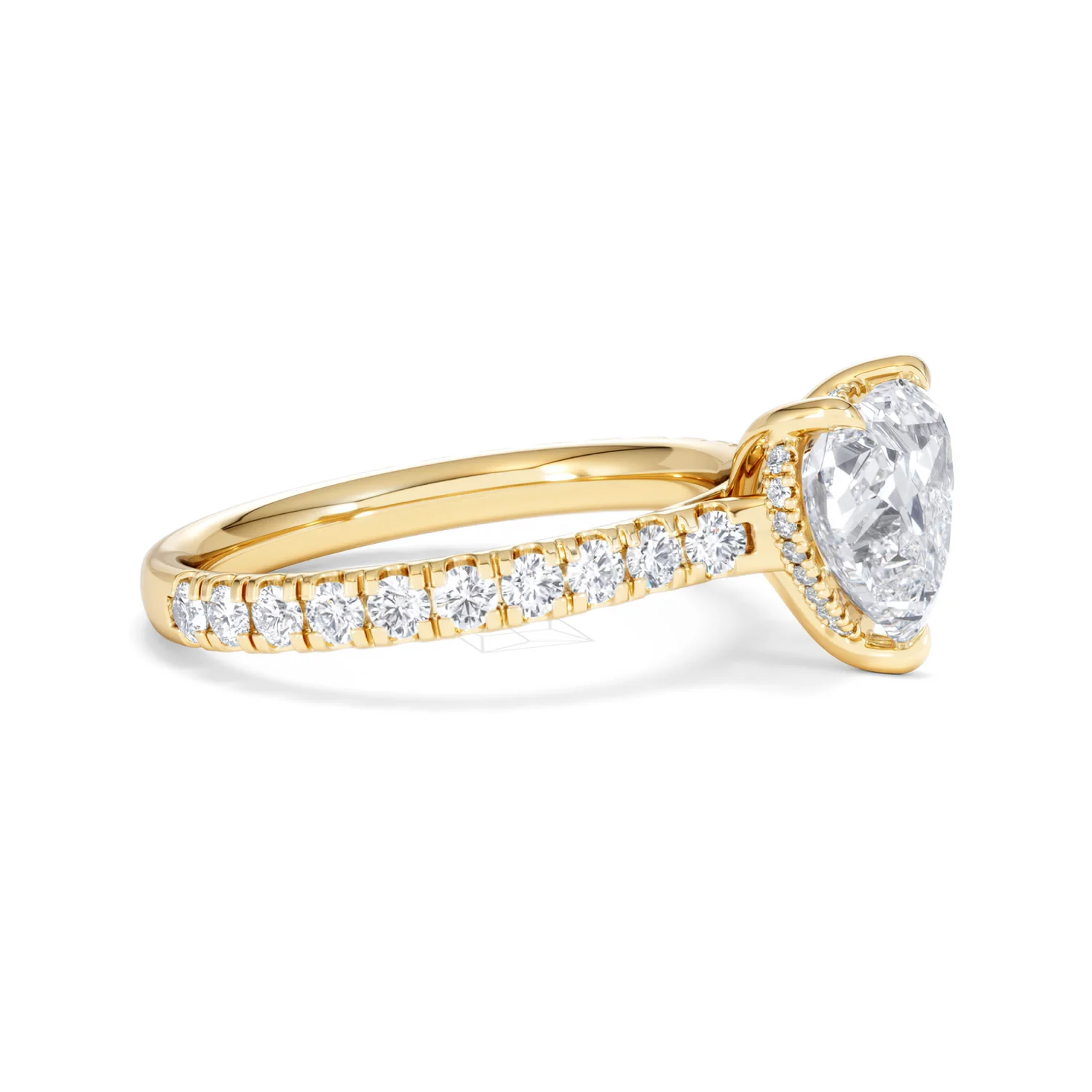 Amora Heart 2.55ct Hidden Halo Lab Diamond Engagement Ring With Side Stones Set in 18K Gold - Image 23