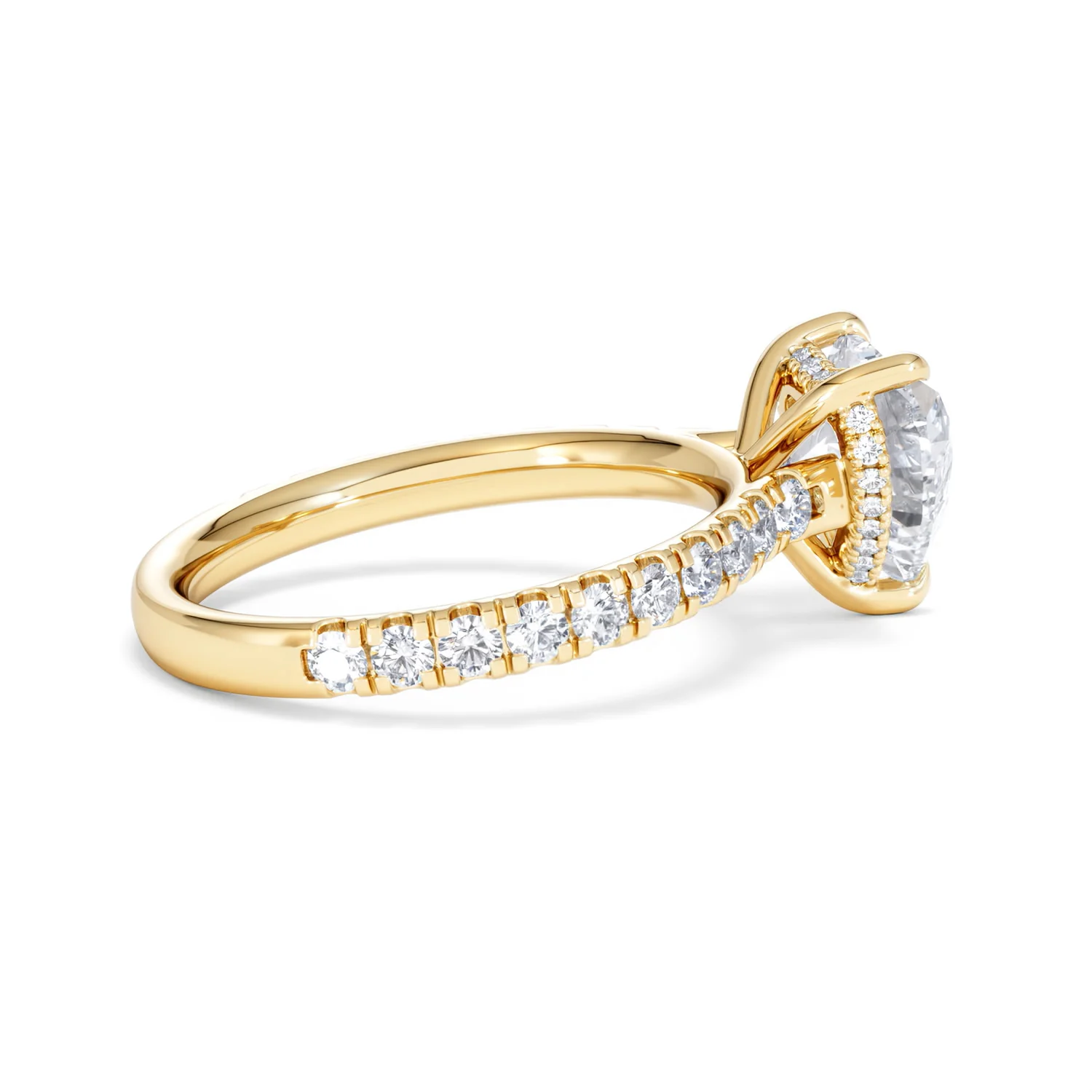 Amora Heart 2.55ct Hidden Halo Lab Diamond Engagement Ring With Side Stones Set in 18K Gold - Image 31