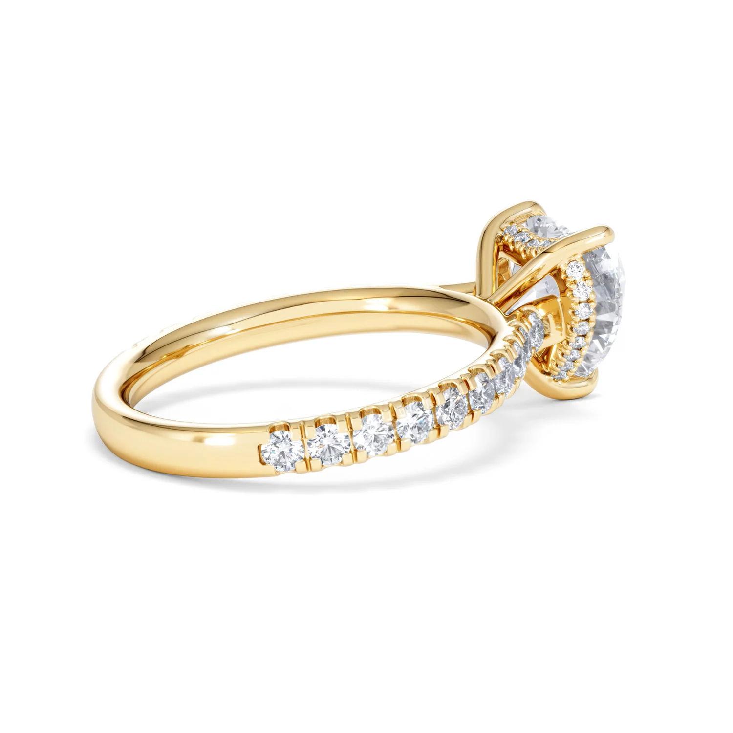Amora Heart 2.55ct Hidden Halo Lab Diamond Engagement Ring With Side Stones Set in 18K Gold - Image 34