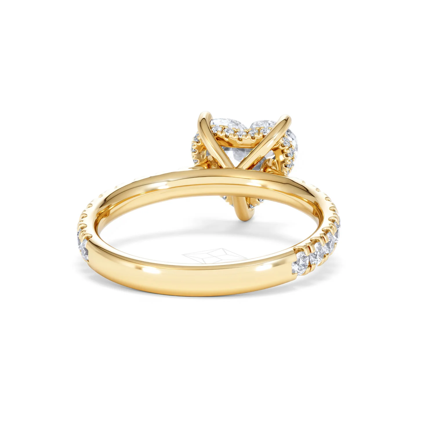 Amora Heart 2.55ct Hidden Halo Lab Diamond Engagement Ring With Side Stones Set in 18K Gold - Image 45