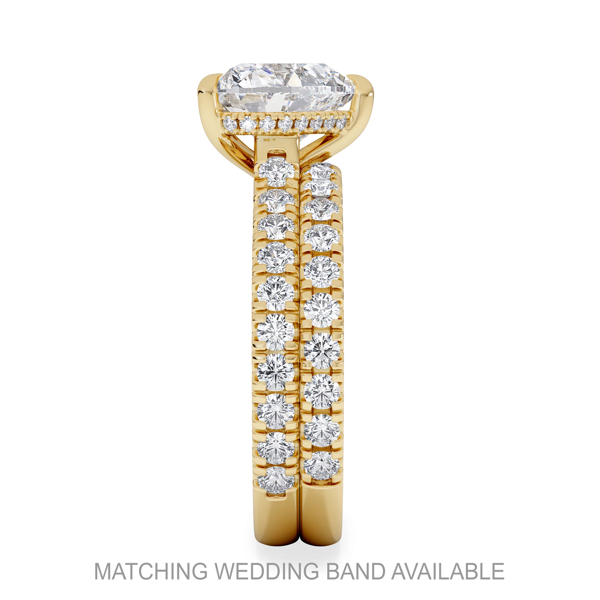 Amora Heart 2.55ct Hidden Halo Lab Diamond Engagement Ring With Side Stones Set in 18K Gold - Image 5